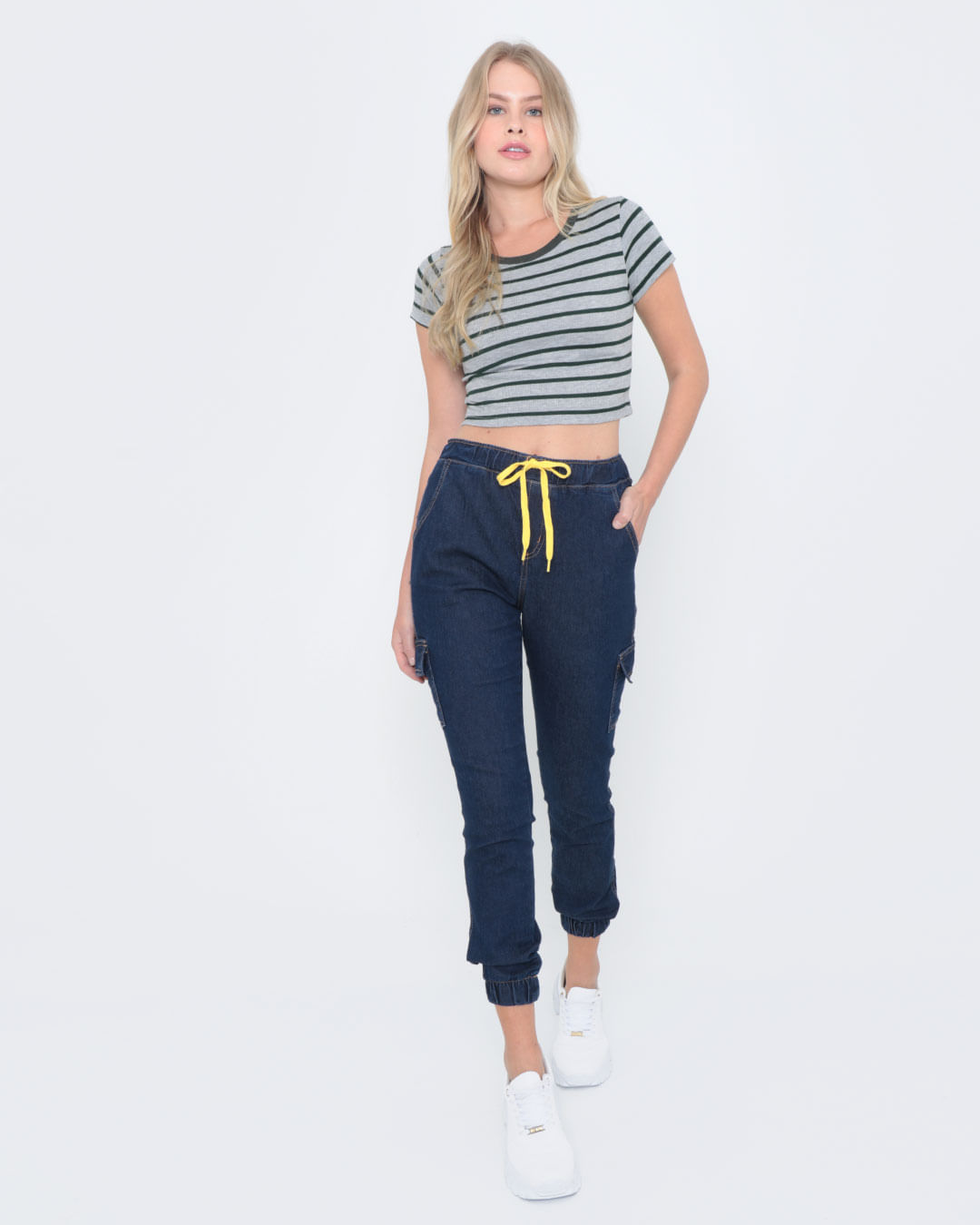 Calca-Jeans-Feminina-Cargo-Azul-Escuro