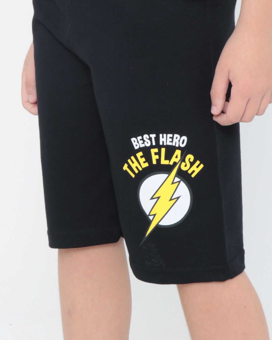 Bermuda-Infantil-Moletinho-The-Flash-Liga-Da-Justica-Preta