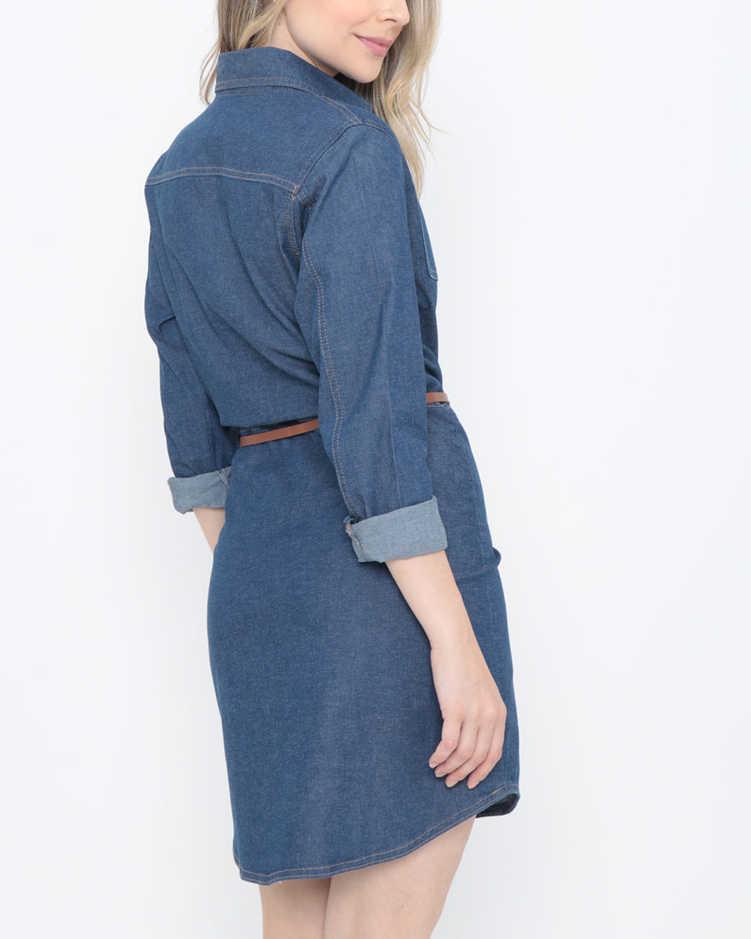 Vestido-Chemise-Jeans-Com-Cinto-Azul
