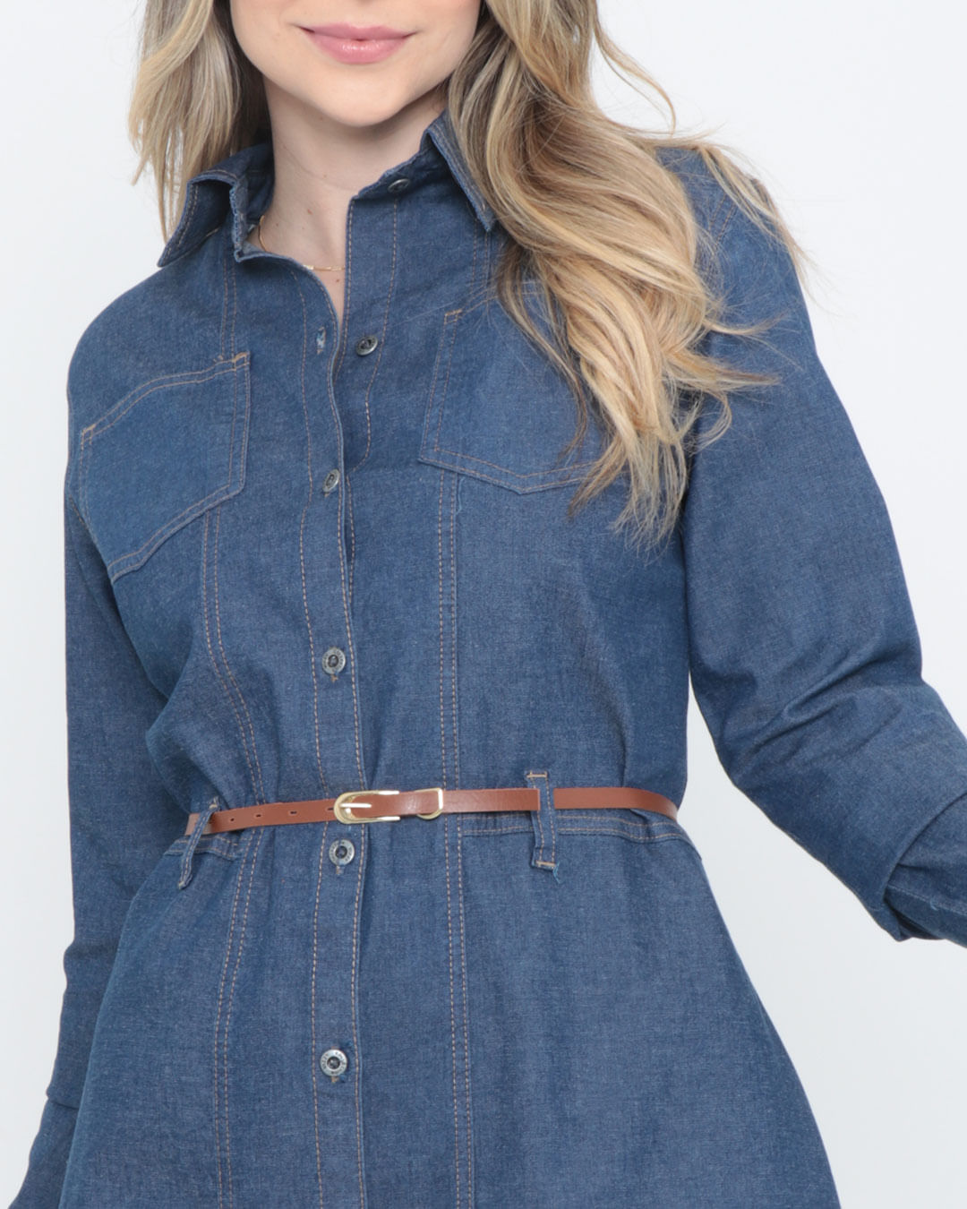 Vestido-Chemise-Jeans-Com-Cinto-Azul
