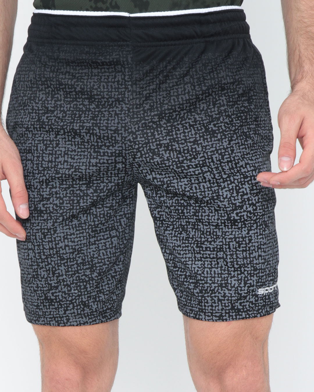Bermuda-Masculina-Fitness-Estampada-Preta