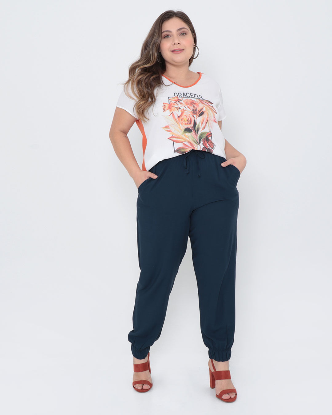 Calca-Feminina-Plus-Size-Jogger-Azul-Marinho