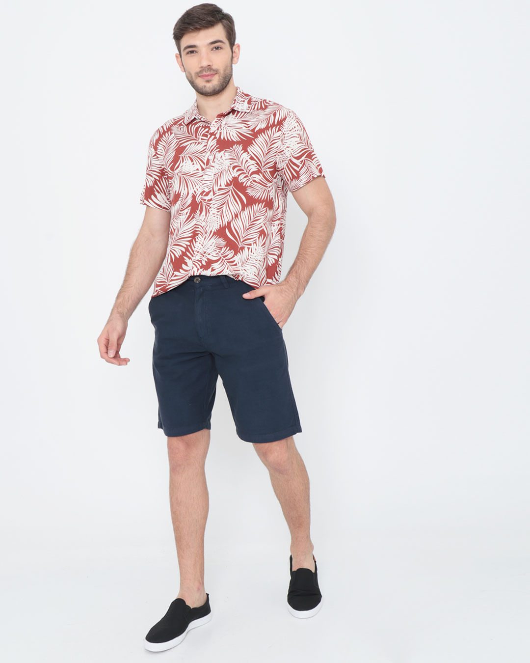 Bermuda-Sarja-Masculina-Basica-Azul-Marinho