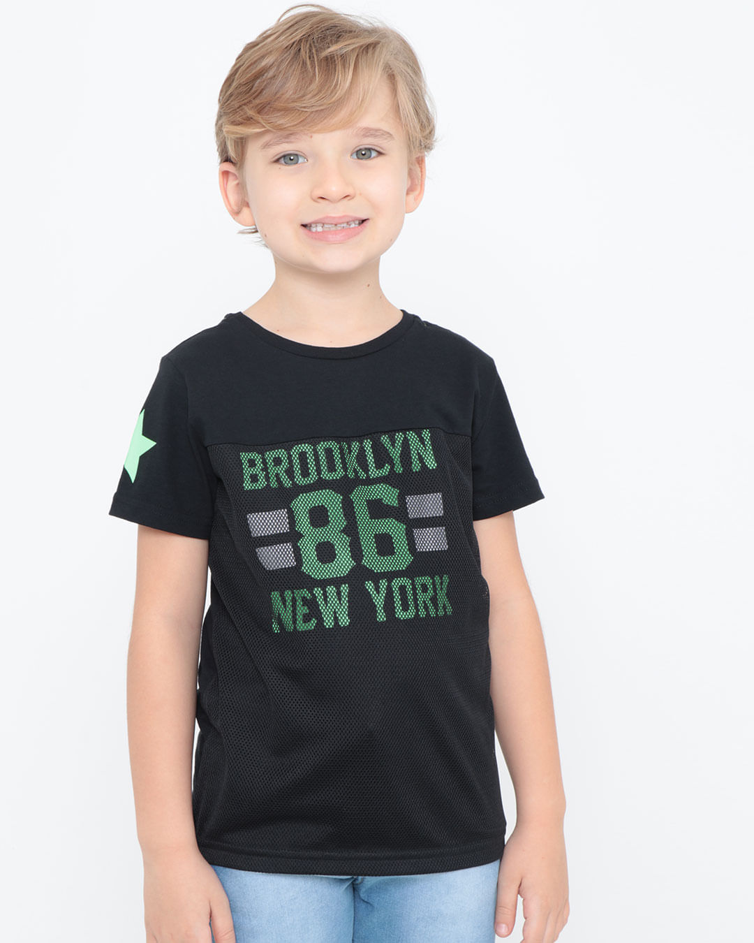 Camiseta-Infantil-Manga-Curta-Preta