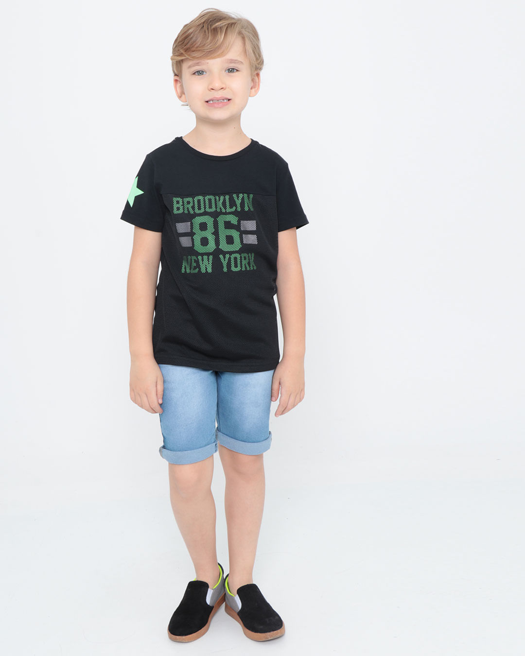 Camiseta-Infantil-Manga-Curta-Preta