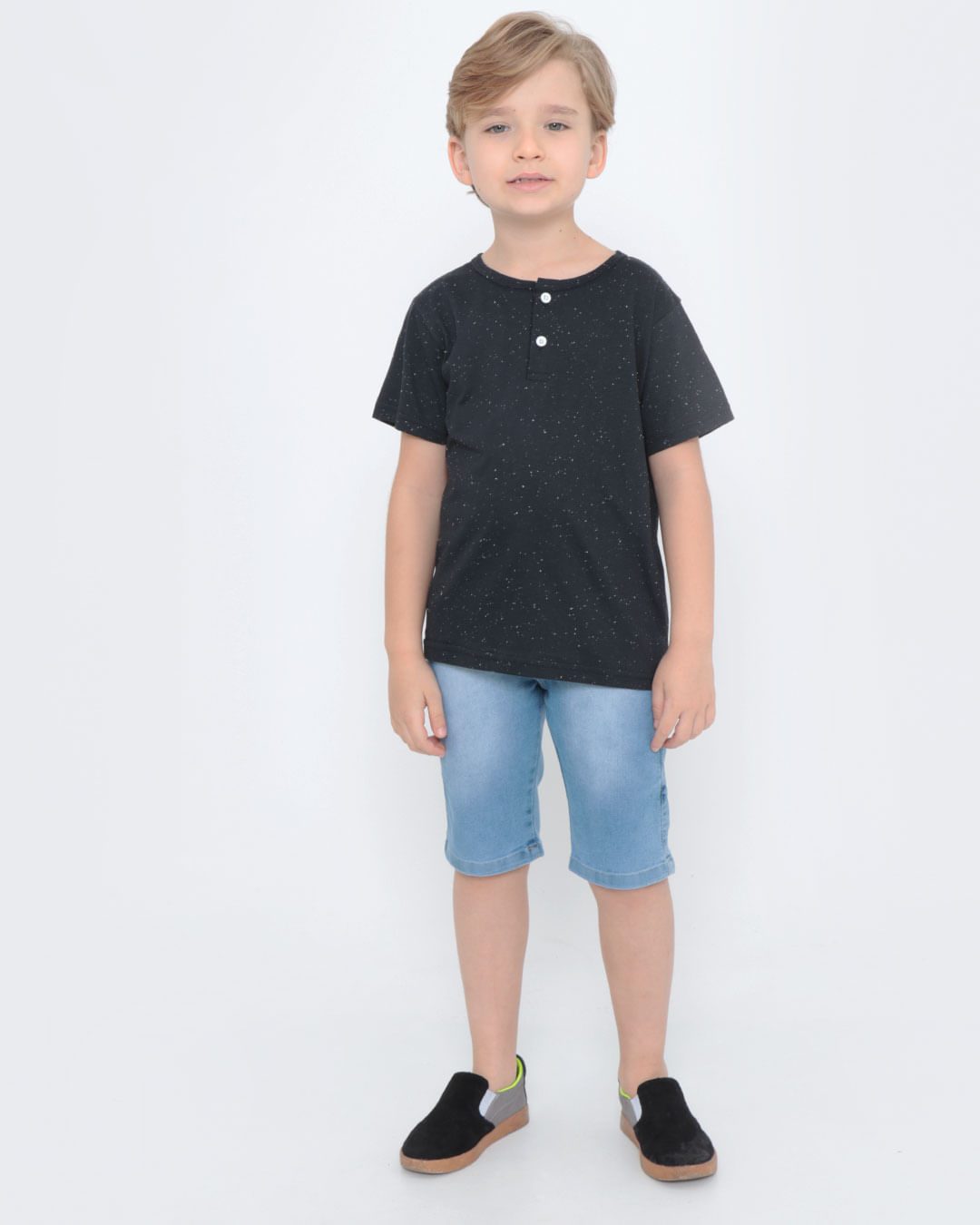 Camiseta-Infantil-Basica-Botone-Preta