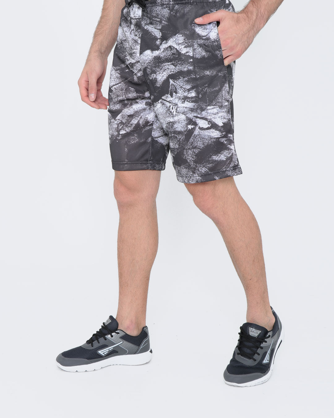 Bermuda-Masculina-Fitness-Moletom-Estampada-Cinza