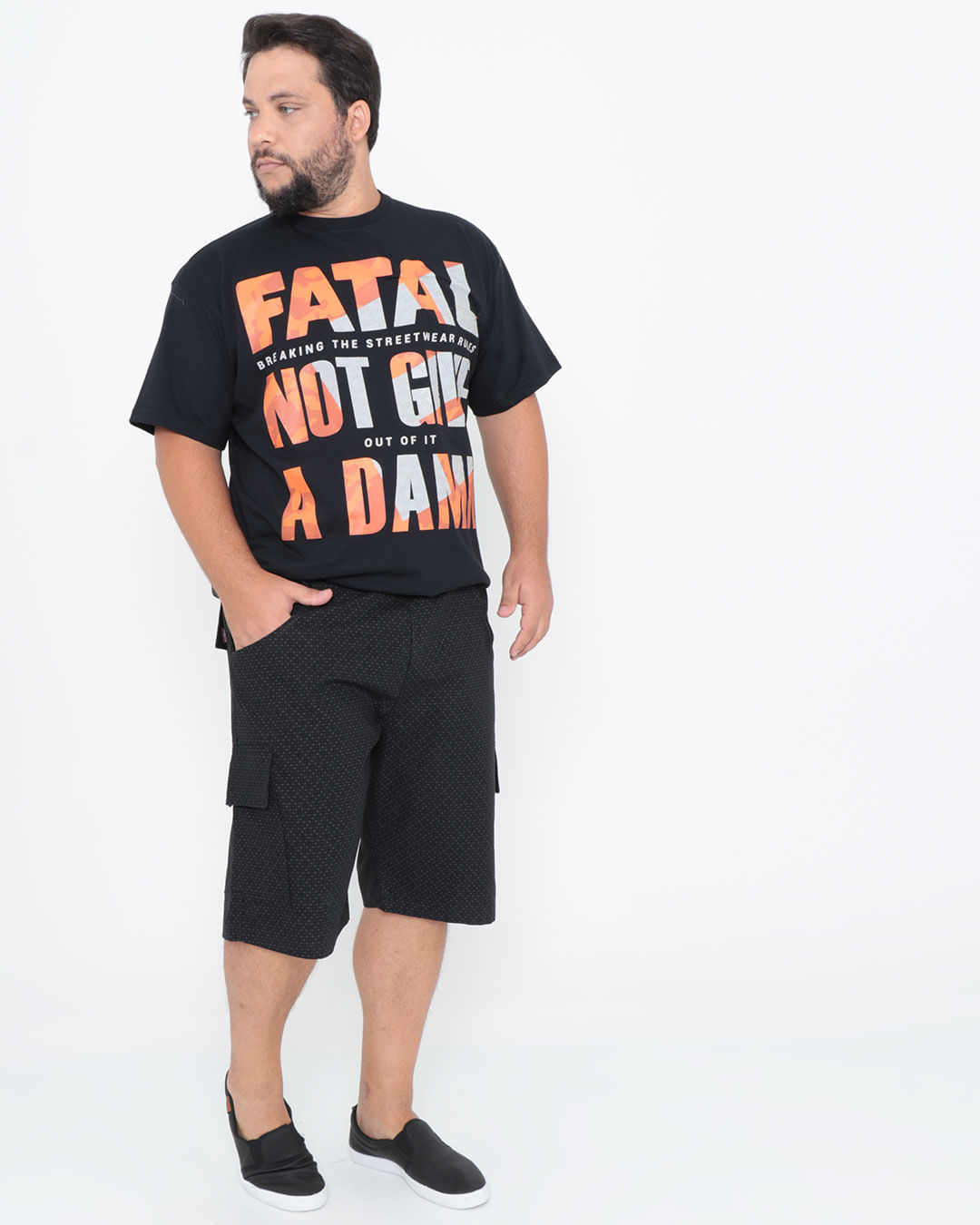Bermuda-Sarja--Plus-Size-Cargo-Preta