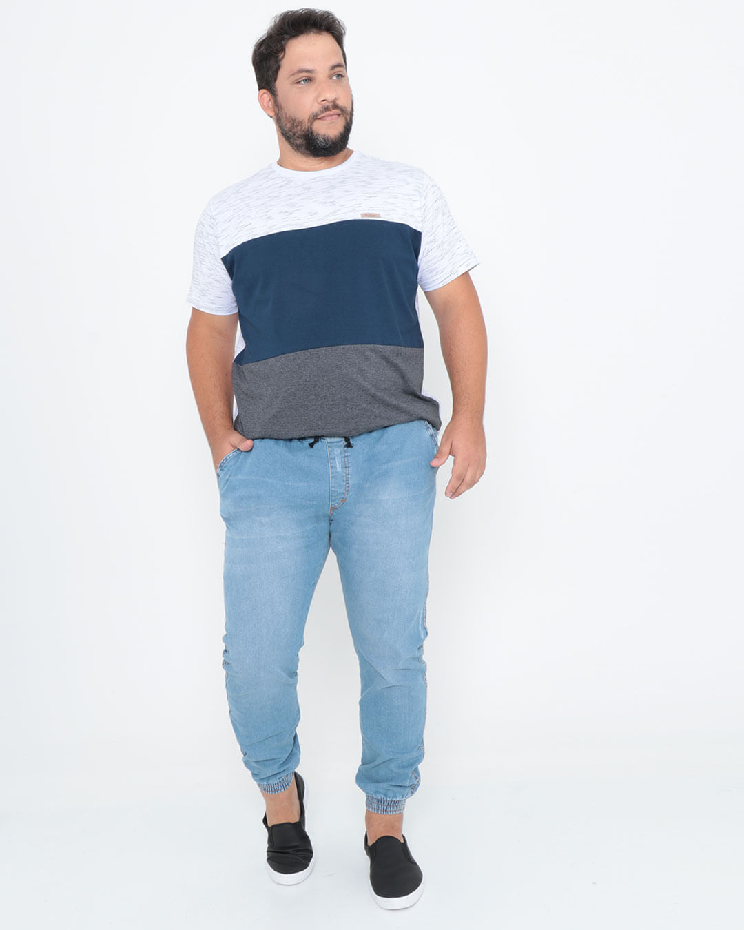 Calca-Jeans-Masculina-Plus-Size-Jogger-Azul