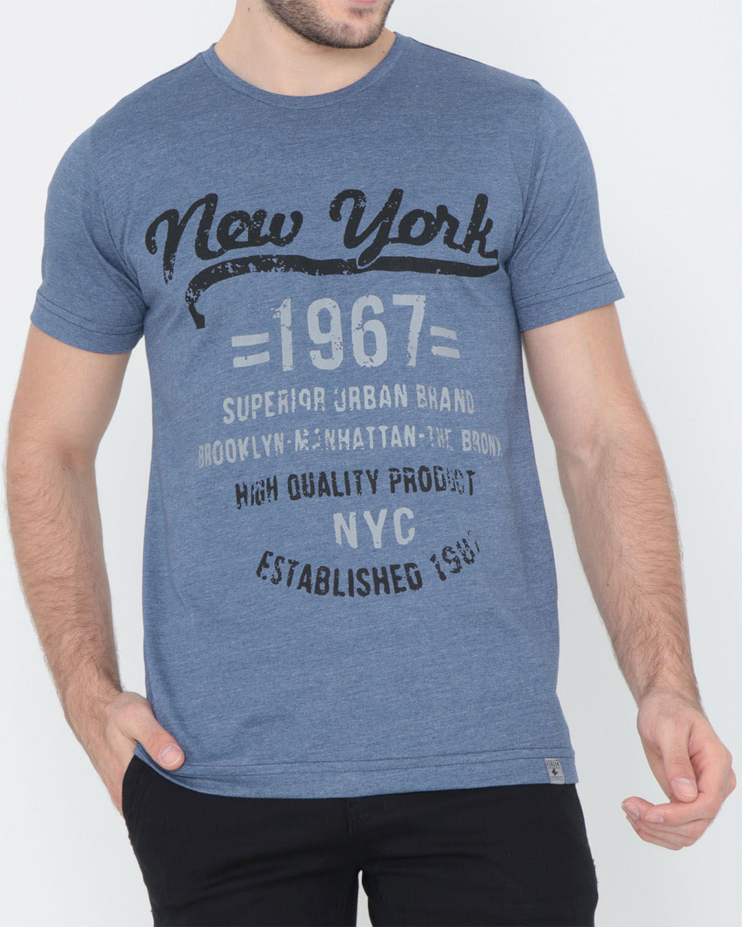Camiseta-Estampa-Frontal-Azul