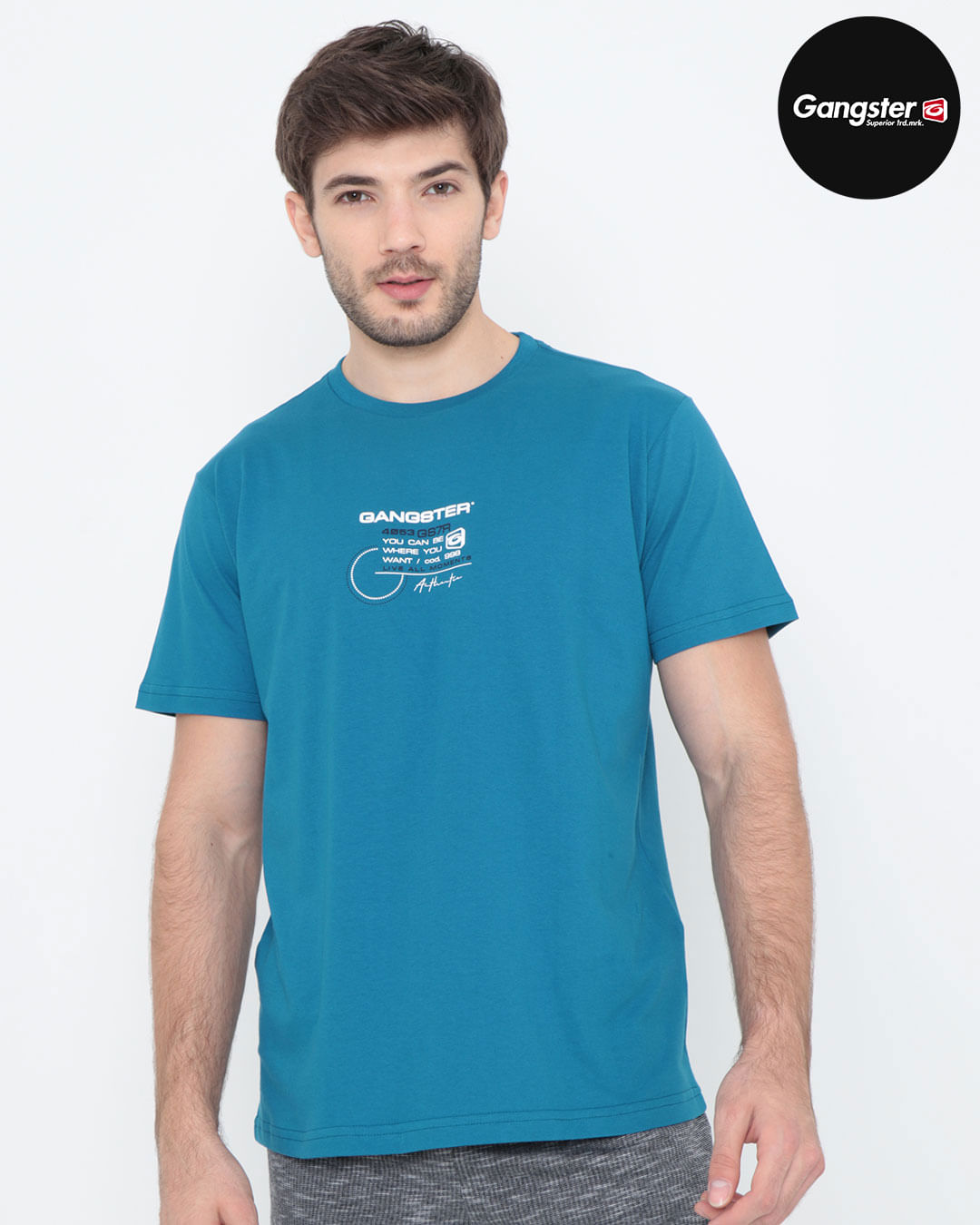 Camiseta-Estampa-Frontal-Gangster-Azul