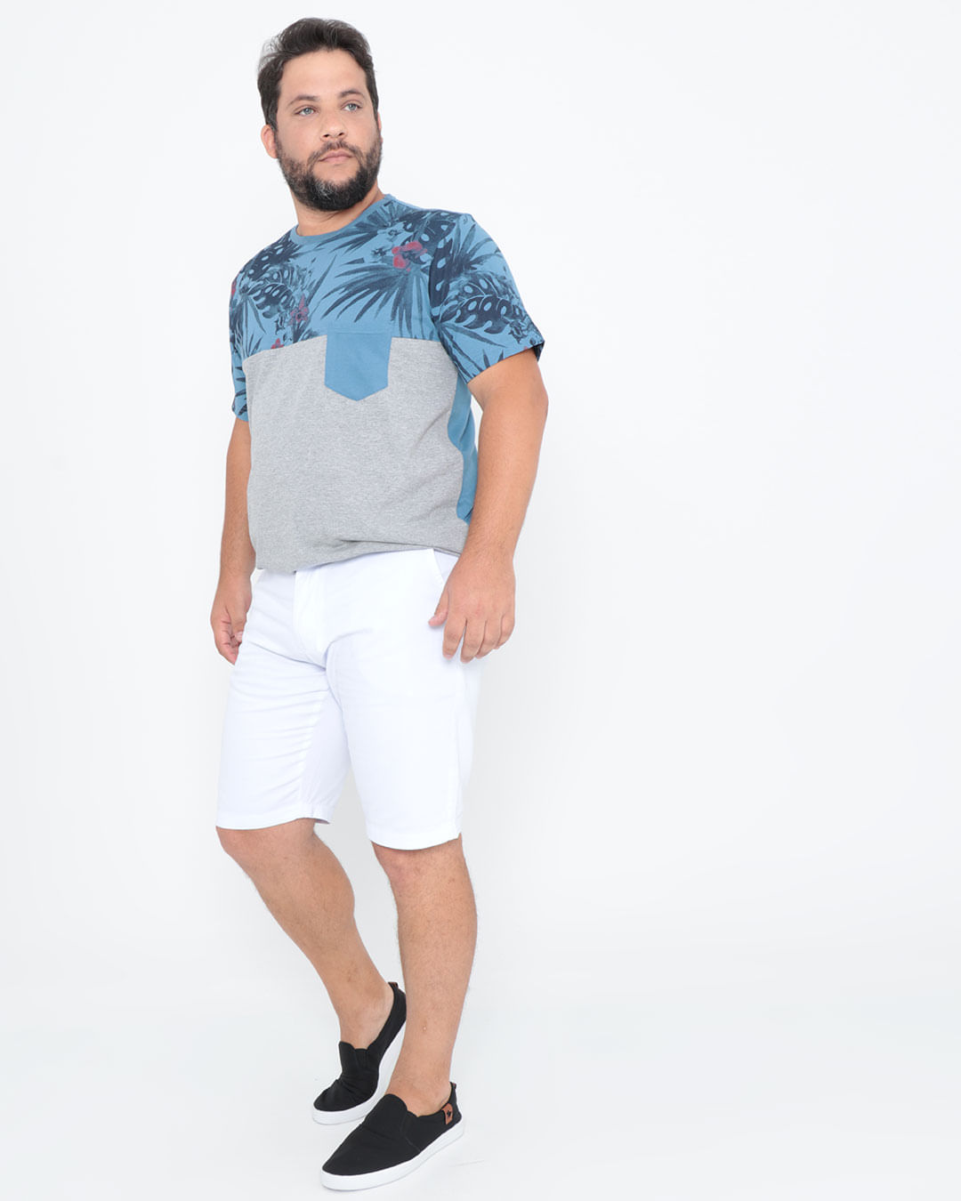 Camiseta-Plus-Size-Floral-Azul