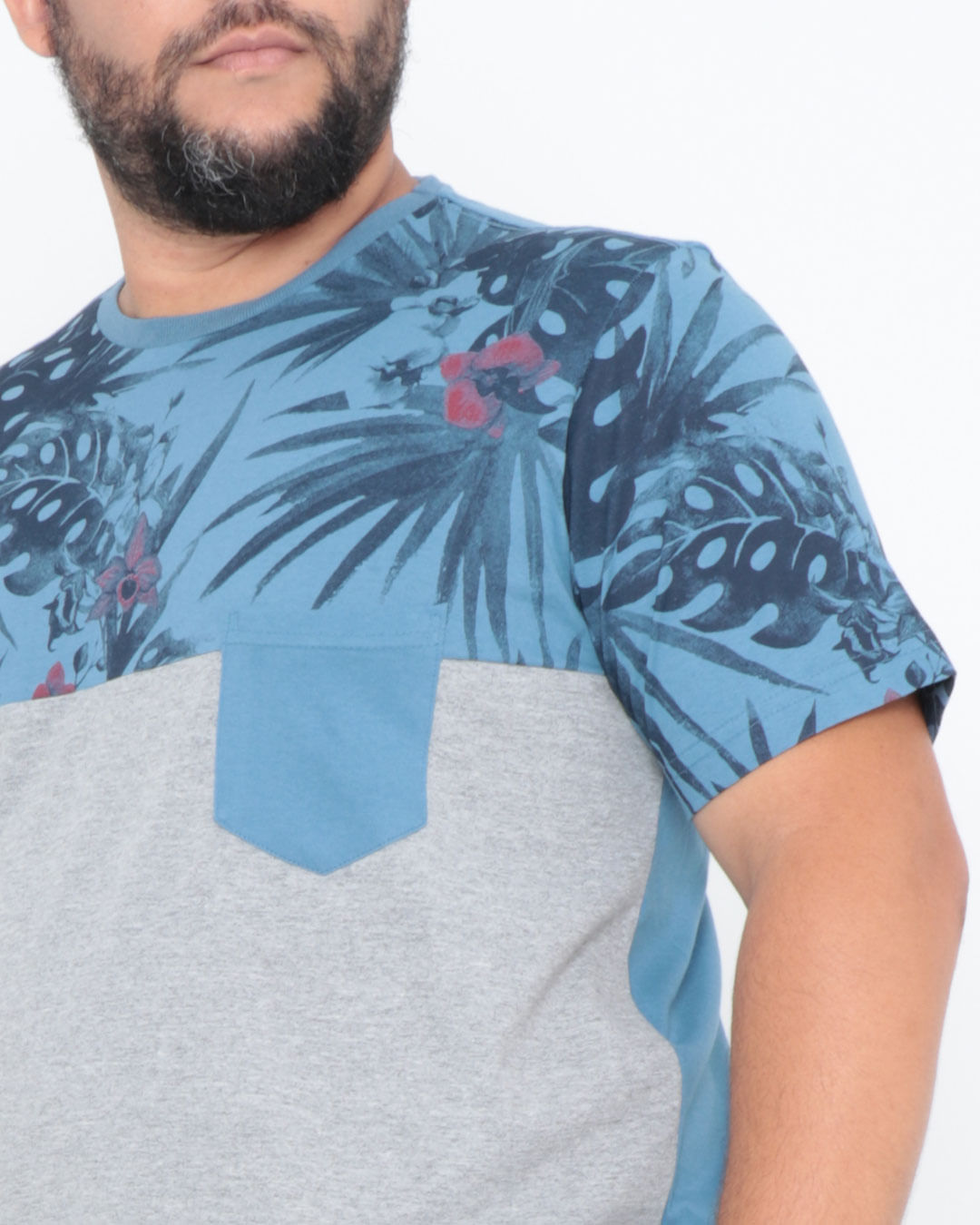Camiseta-Plus-Size-Floral-Azul