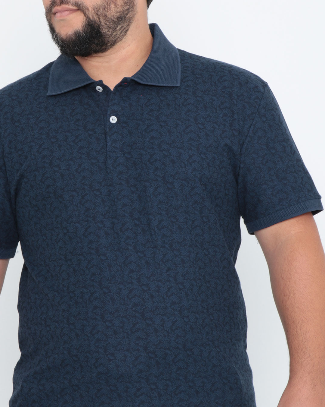 Polo-Plus-Size-Floral-Azul-Marinho