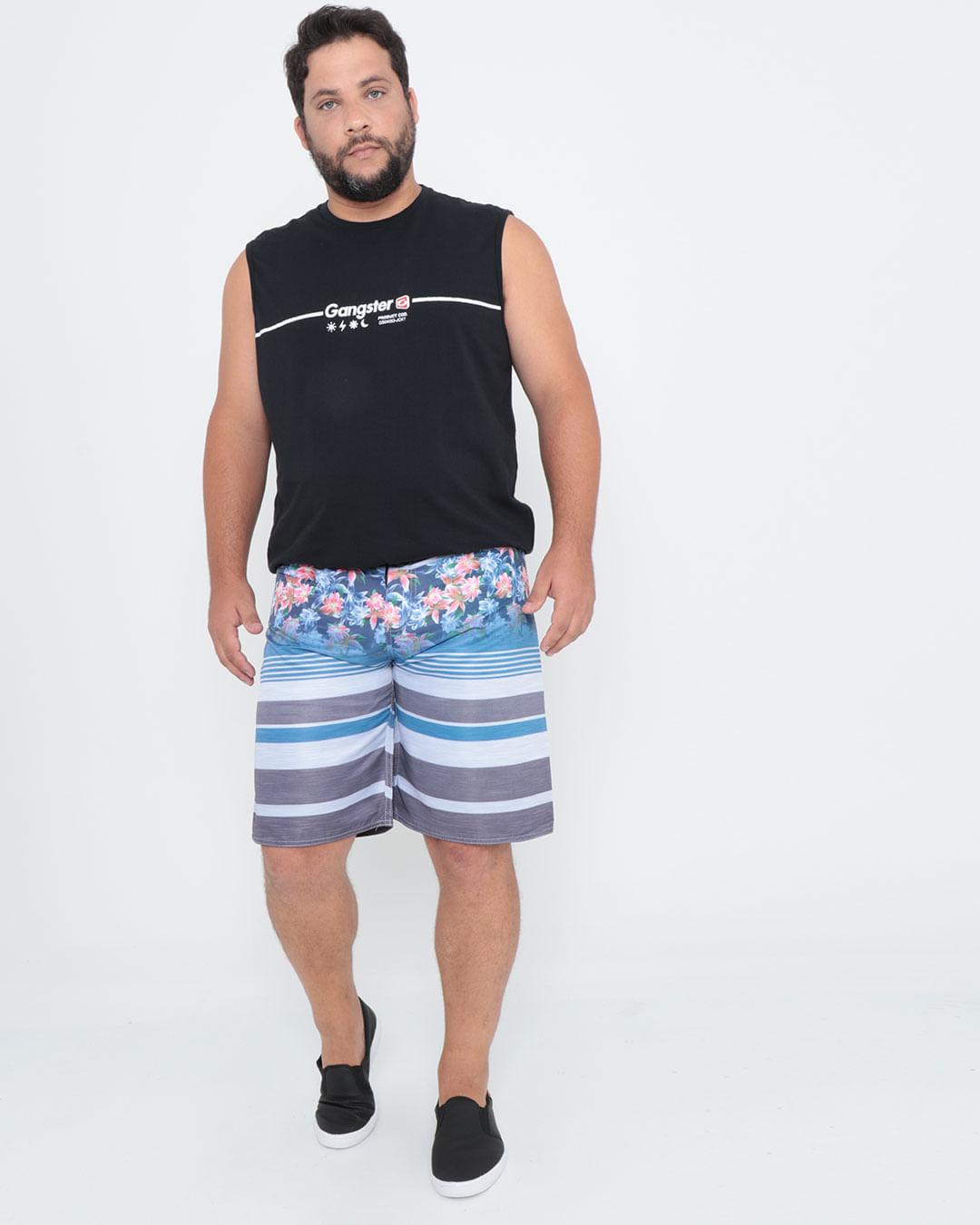 Regata-Plus-Size-Estampa-Frontal-Gangster-Preta