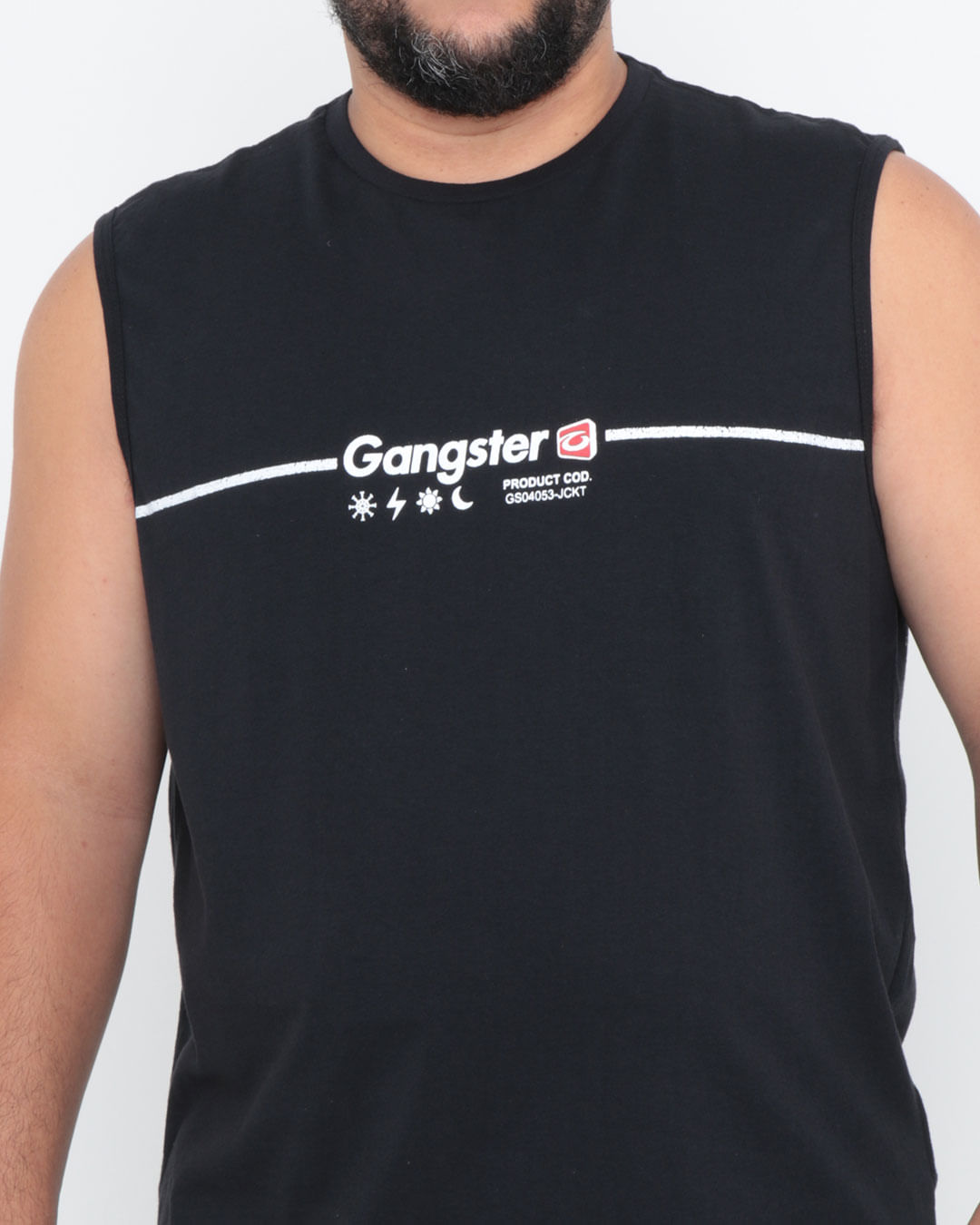 Regata-Plus-Size-Estampa-Frontal-Gangster-Preta