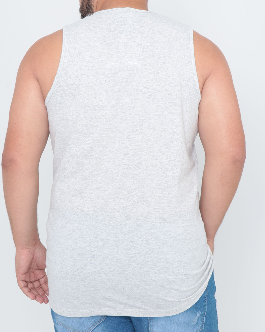 Regata-Plus-Size-Listrada-Gangster-Mescla-Cinza