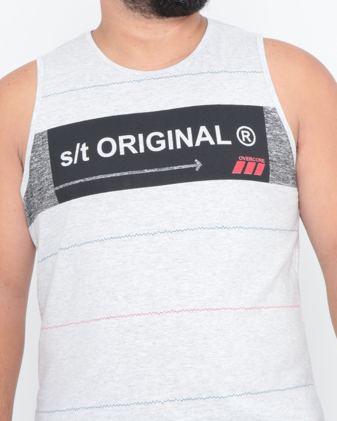 Regata-Plus-Size-Listrada-Gangster-Mescla-Cinza