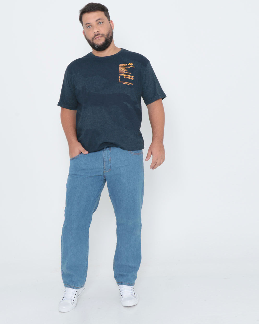 Camiseta-Plus-Size-Camuflada-Azul-Marinho