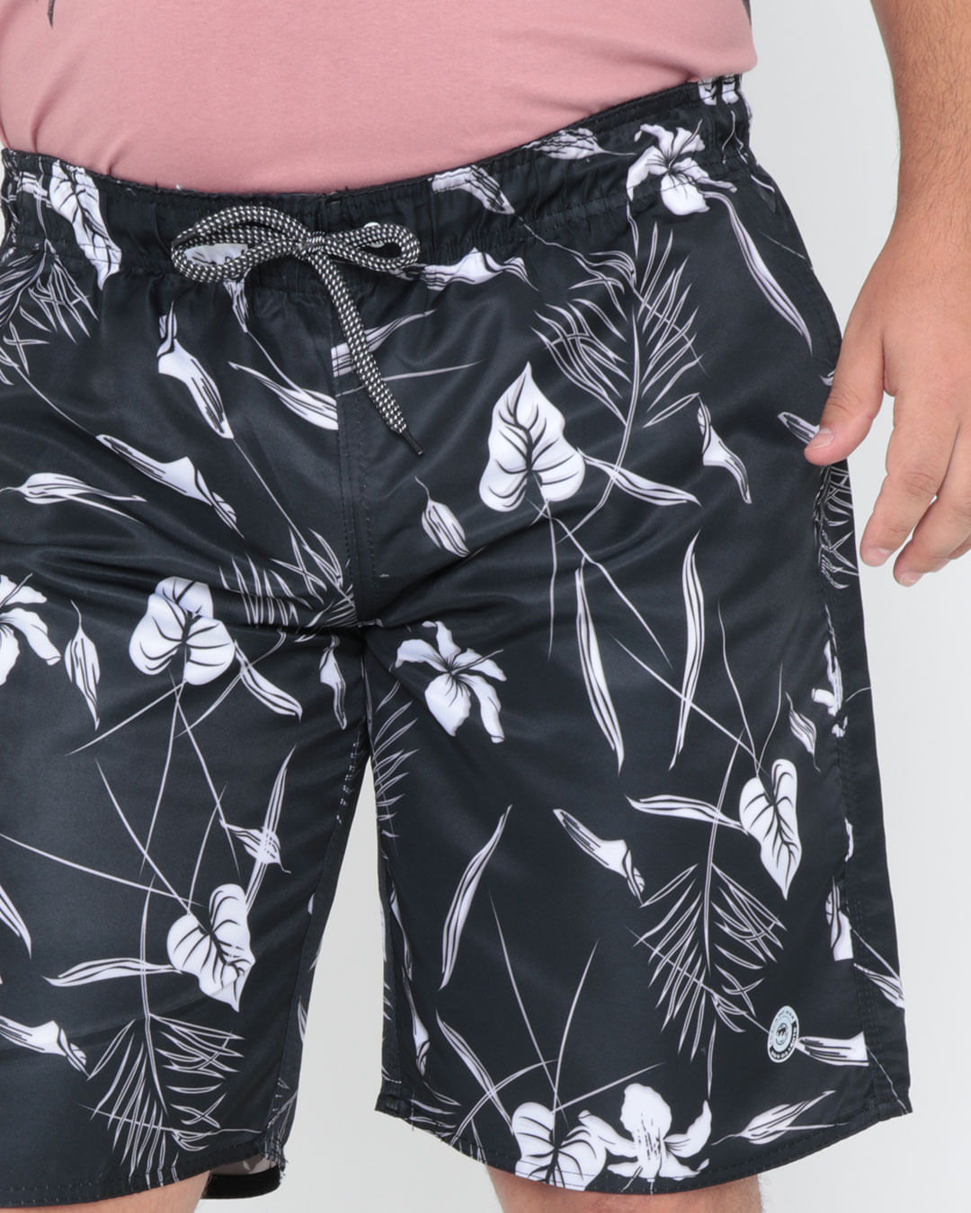 Bermuda-Sortida-Cos-Elastico-Plus-G1g3---Preto-Floral