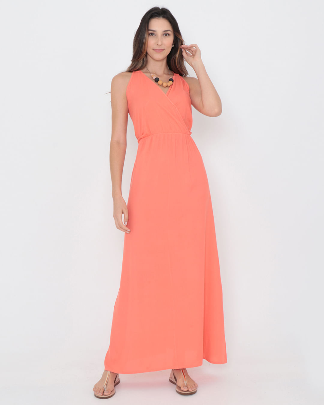 Vestido-Longo-Transpassado-Laranja