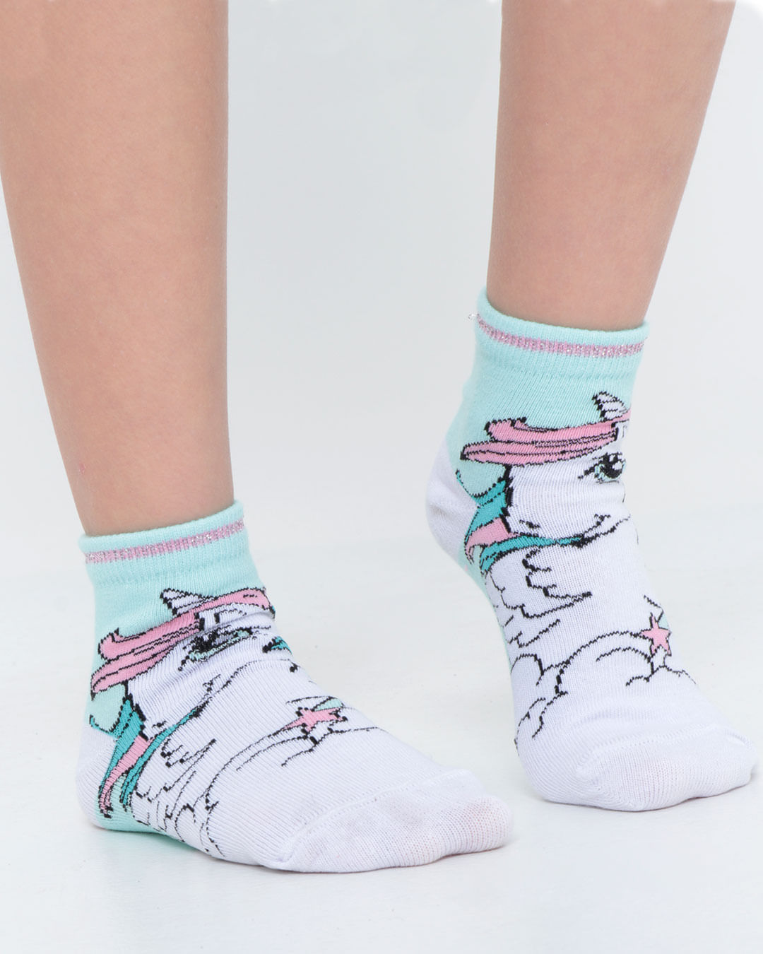 Kit-3-Pares-De-Meia-Unicornio-Branca-Verde-Rosa