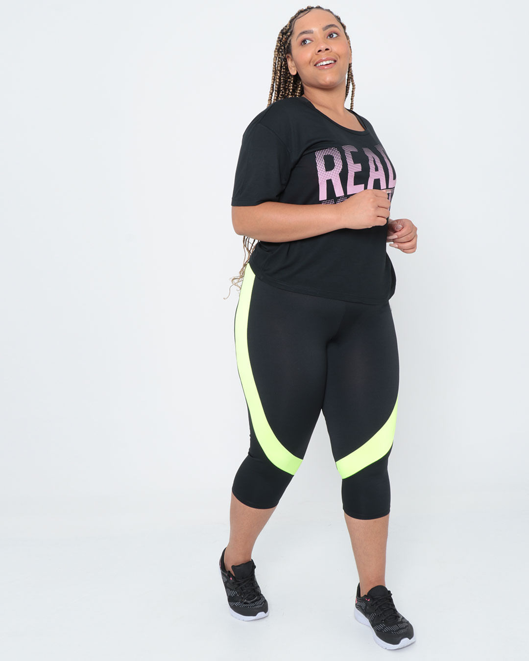 Calca-Legging-Plus-Size-Fitness-Corsario-Neon-Preta