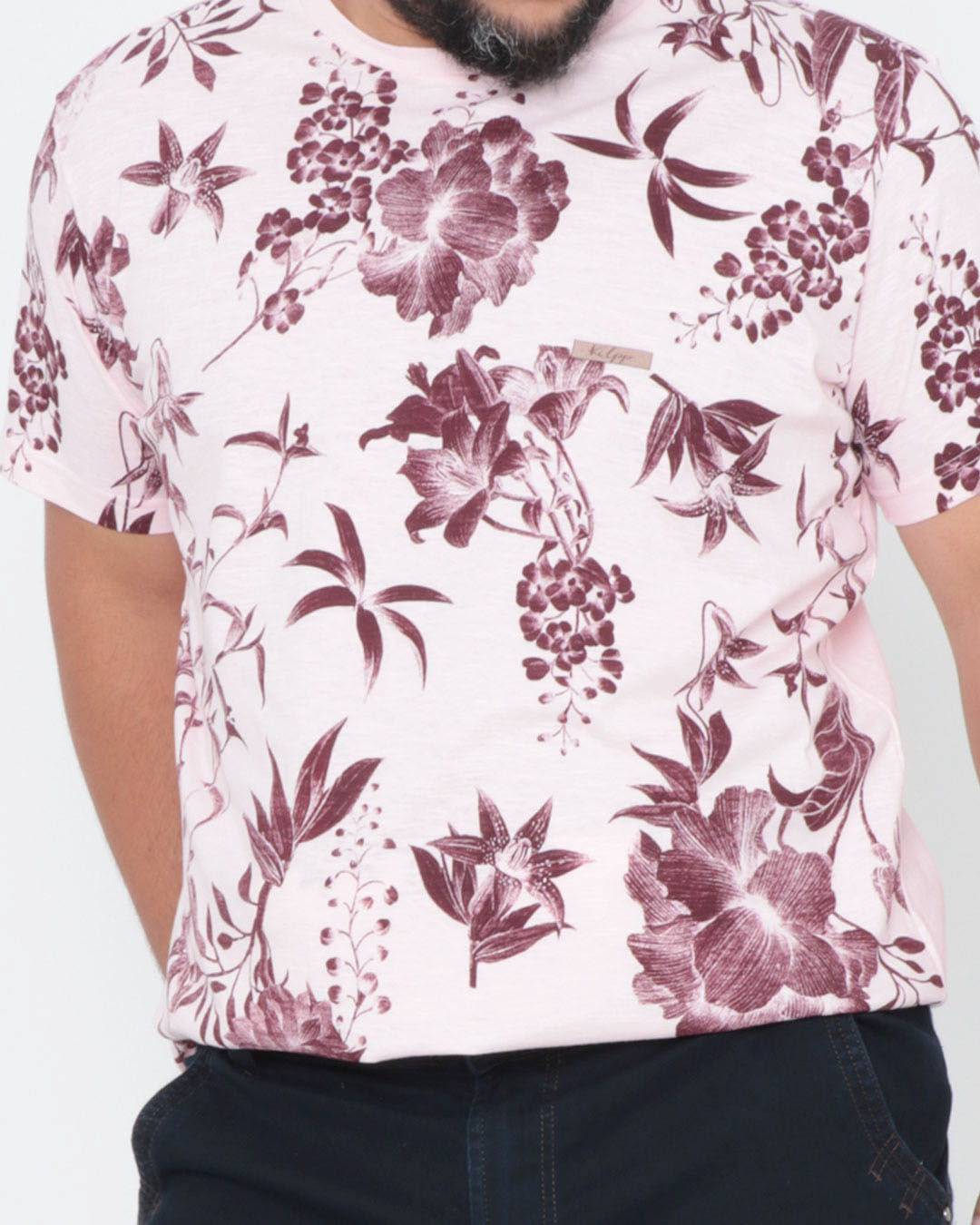 Camiseta-Plus-Size-Estampa-Floral-Rosa