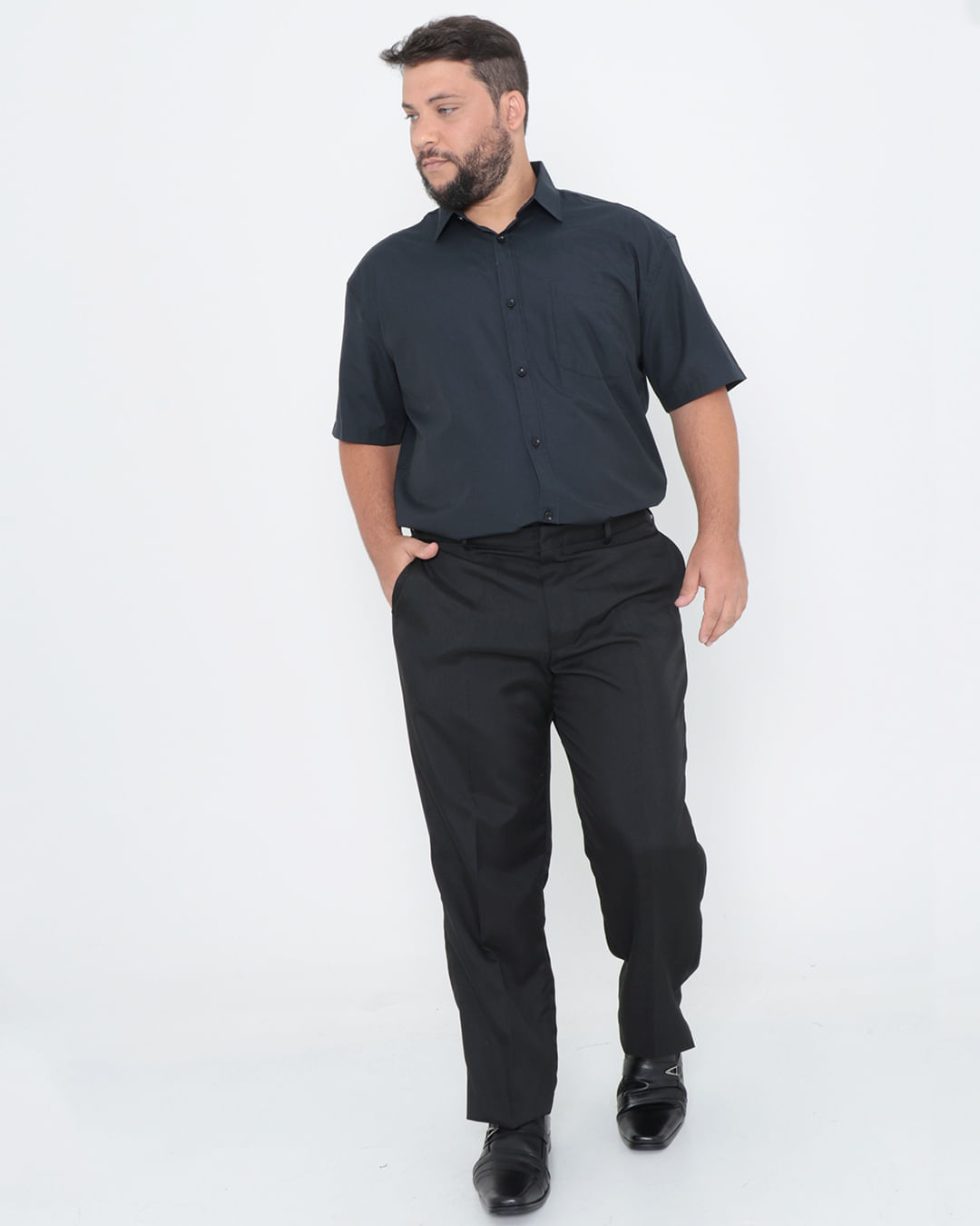 Camisa-Masculina-Plus-Size-Preta