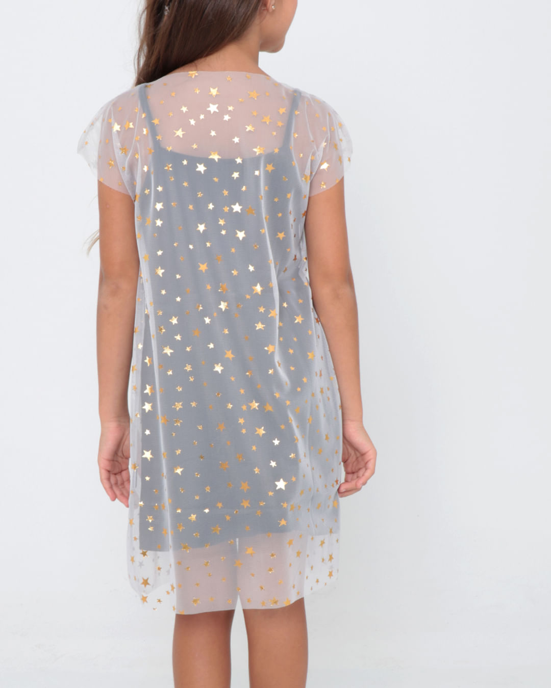 Vestido-Infantil-Tule-Estrelas-Preto