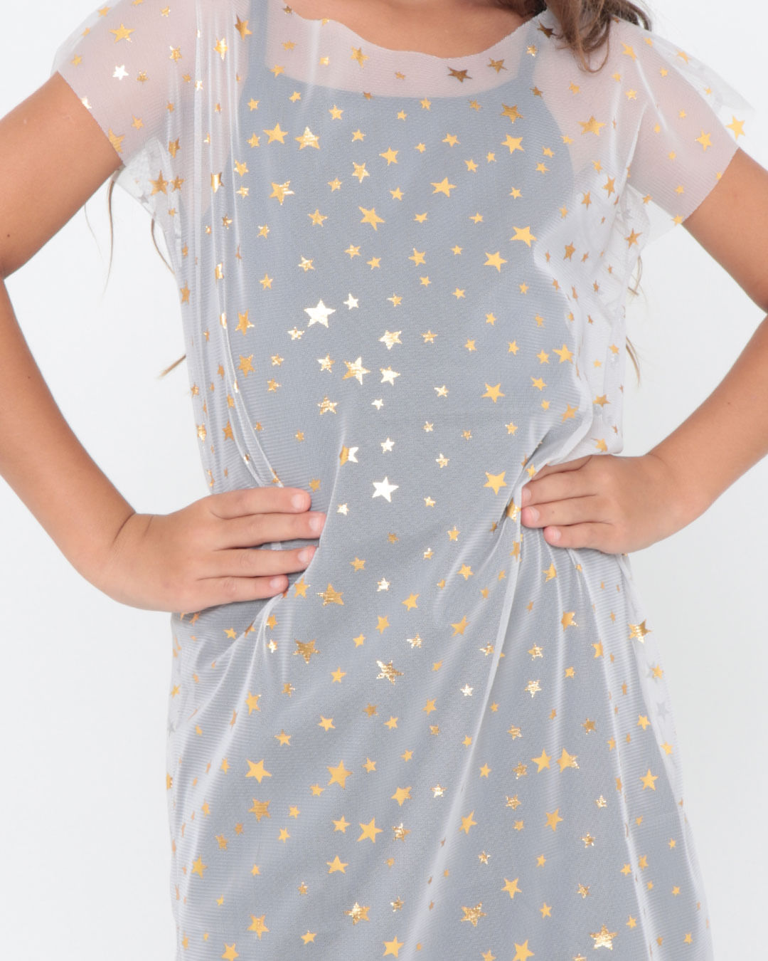 Vestido-Infantil-Tule-Estrelas-Preto
