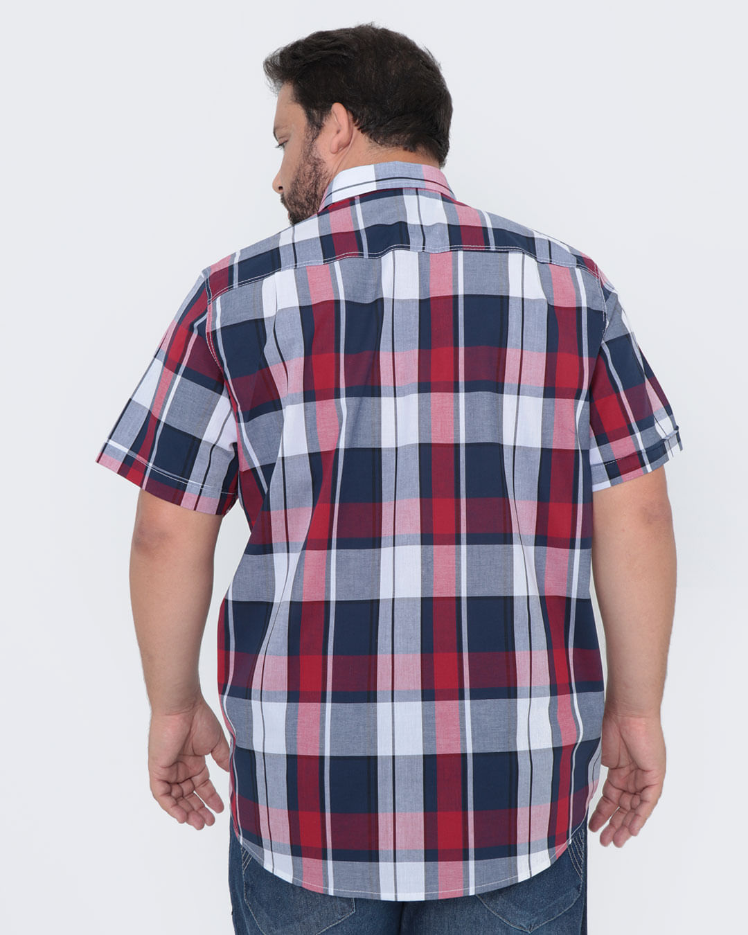 Camisa-Plus-Size-Xadrez-Azul