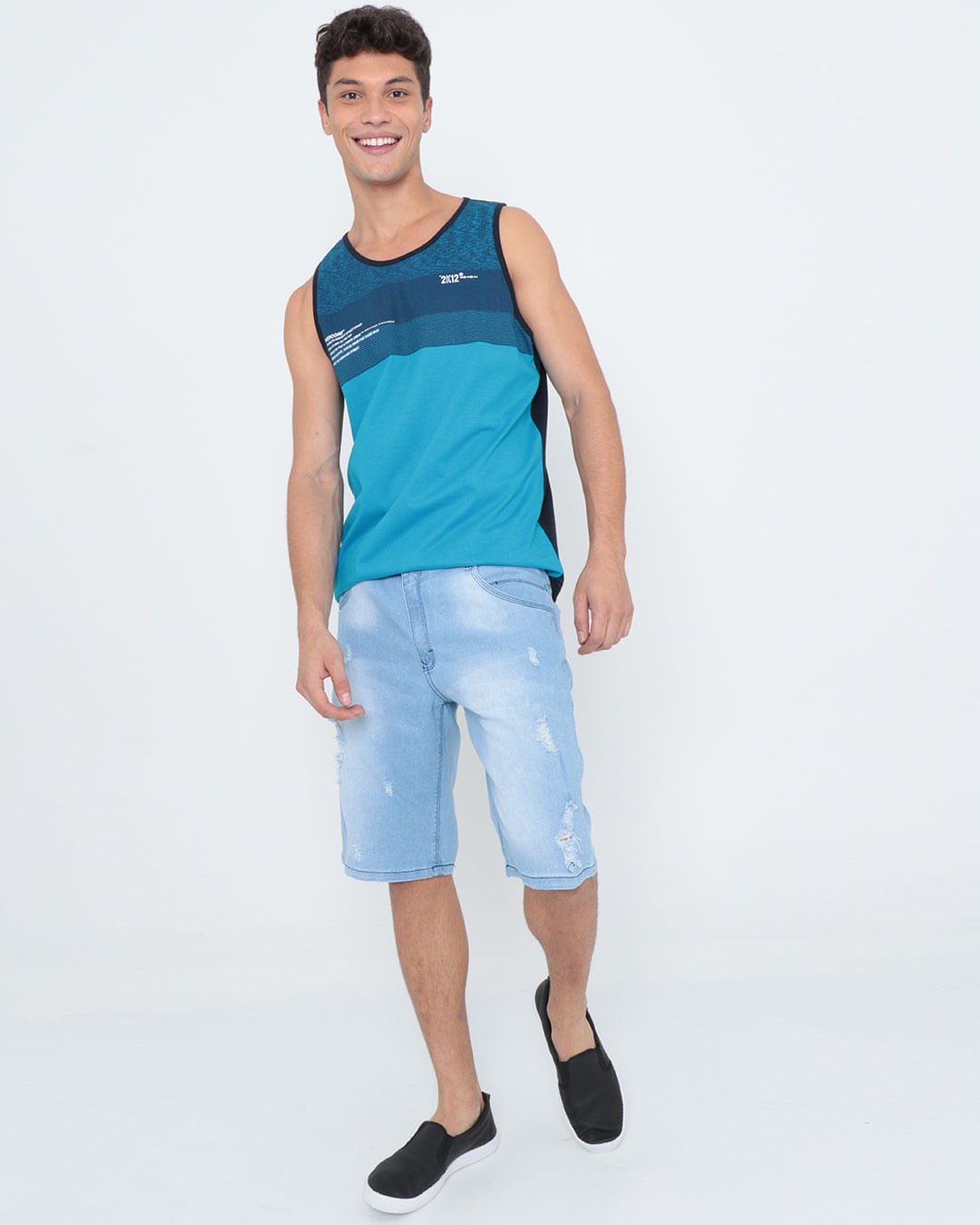 Bermuda-Jeans-Masculina-Destroyed-Azul