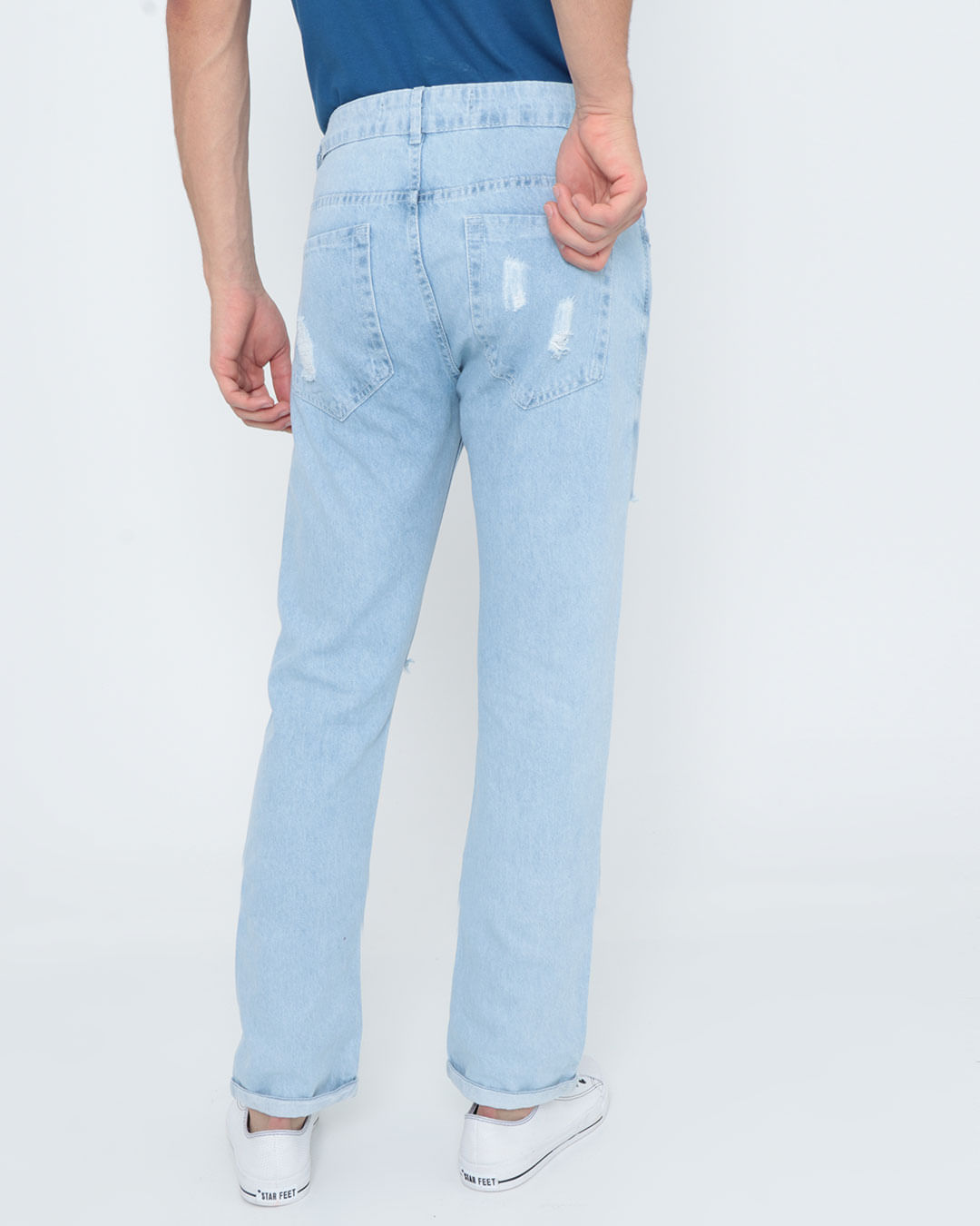 Calca-Jeans-Masculina-Destroyed-Azul-Claro