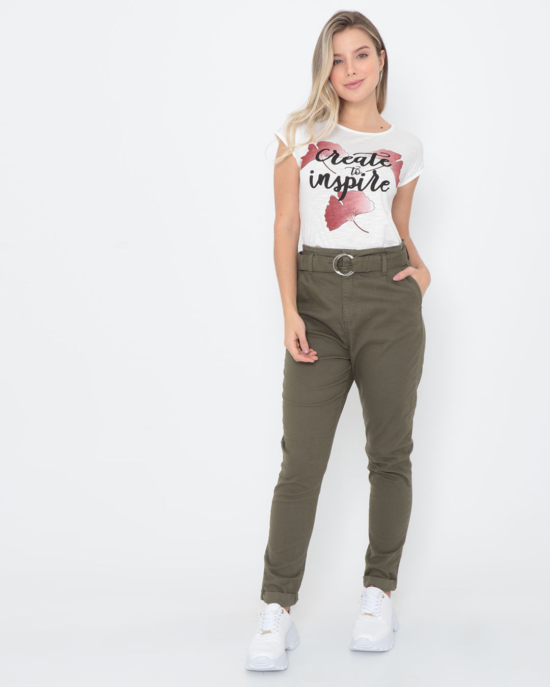 Calca-Feminina-Reta-Clochard-Sarja-Verde-Militar