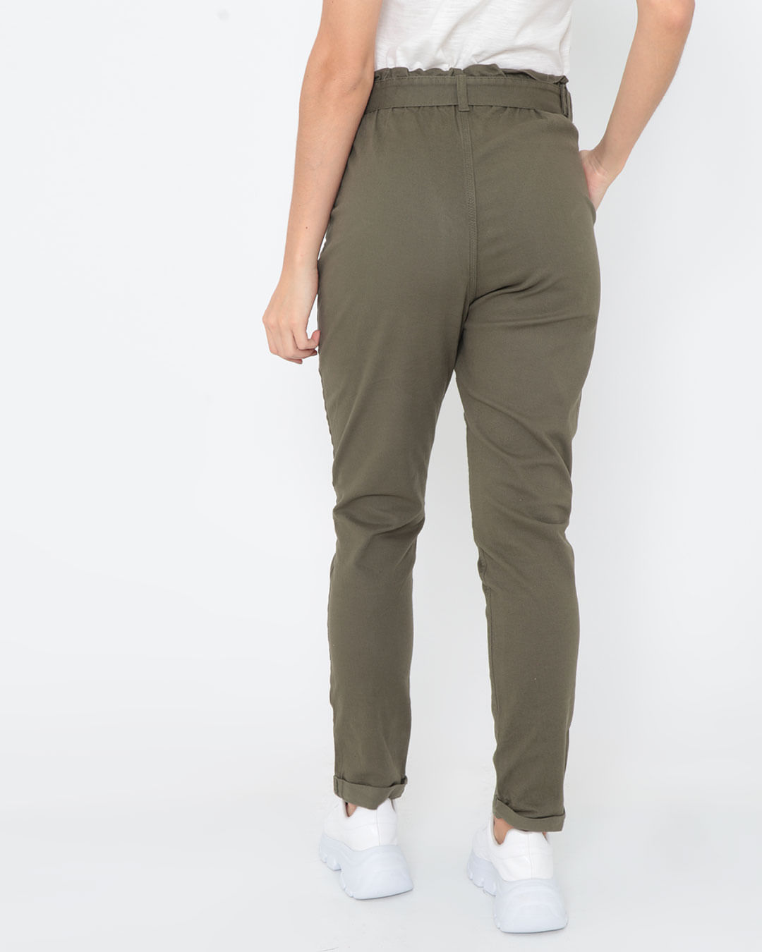 Calca-Feminina-Reta-Clochard-Sarja-Verde-Militar