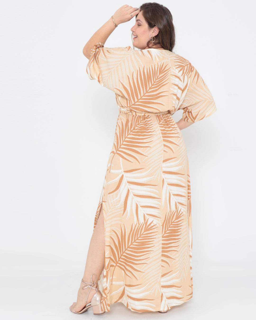 Vestido-Plus-Size-Longo-Estampado-Bege