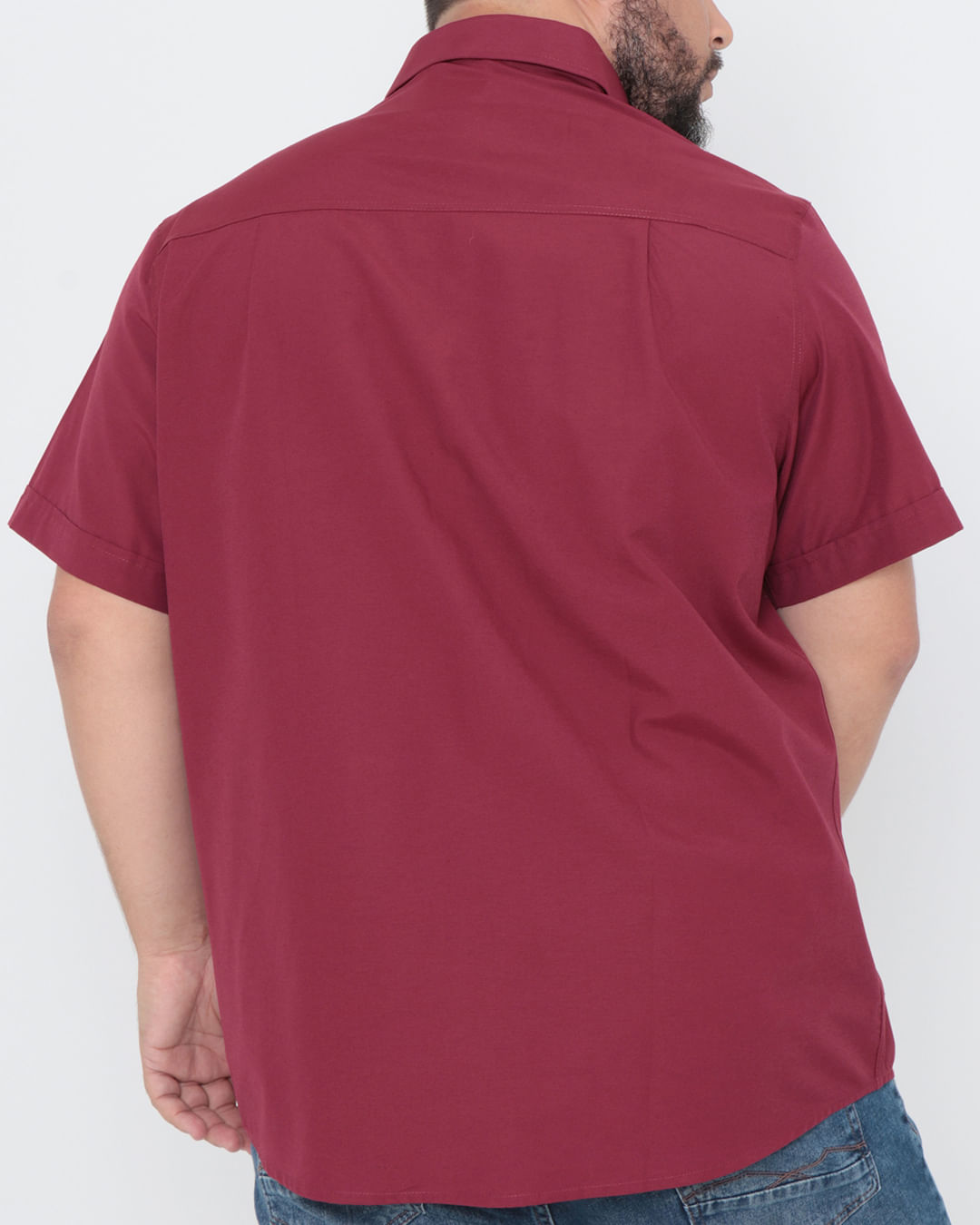 Camisa-Masculina-Plus-Size-Bolso-Lisa-Vinho
