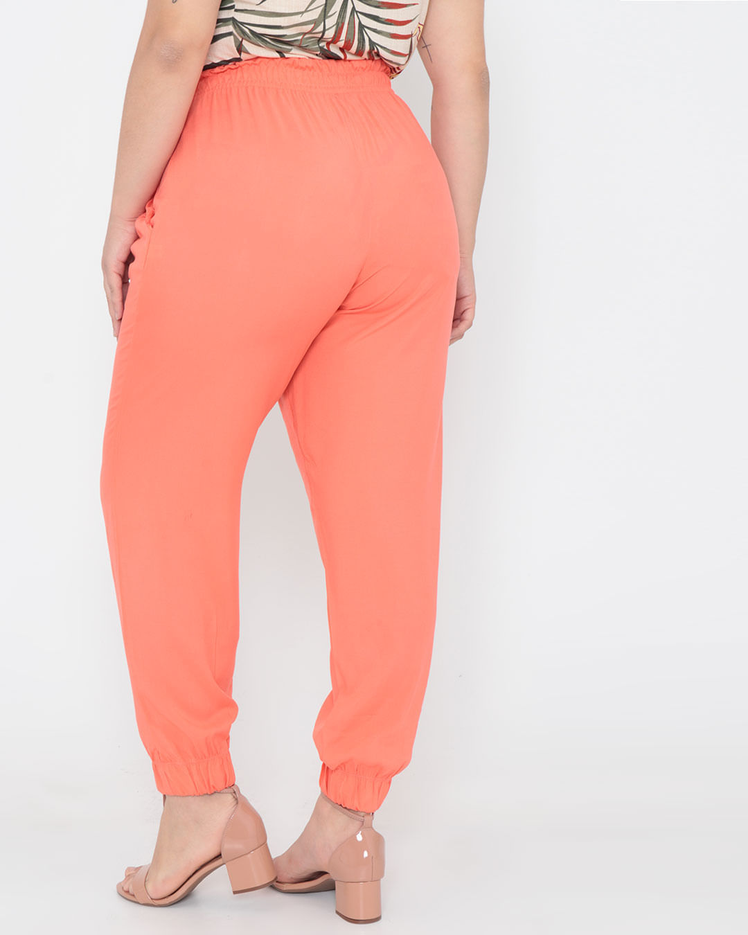 Calca-Feminina-Plus-Size-Jogger-Laranja