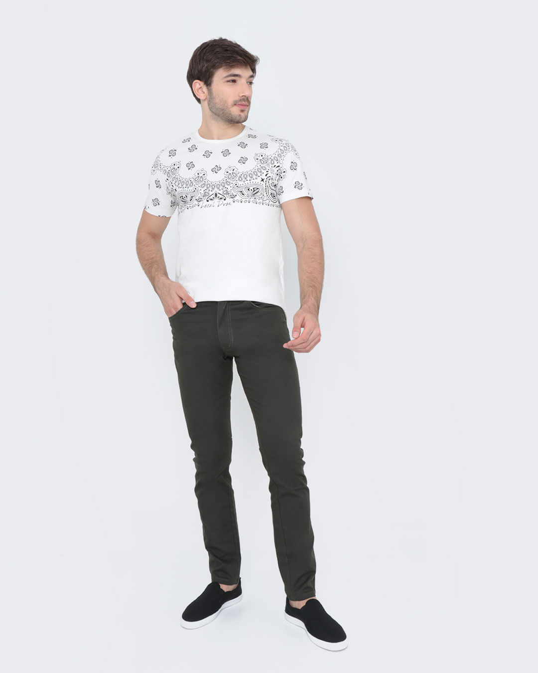 Calca-Sarja-Masculina-Basica-Verde-Militar