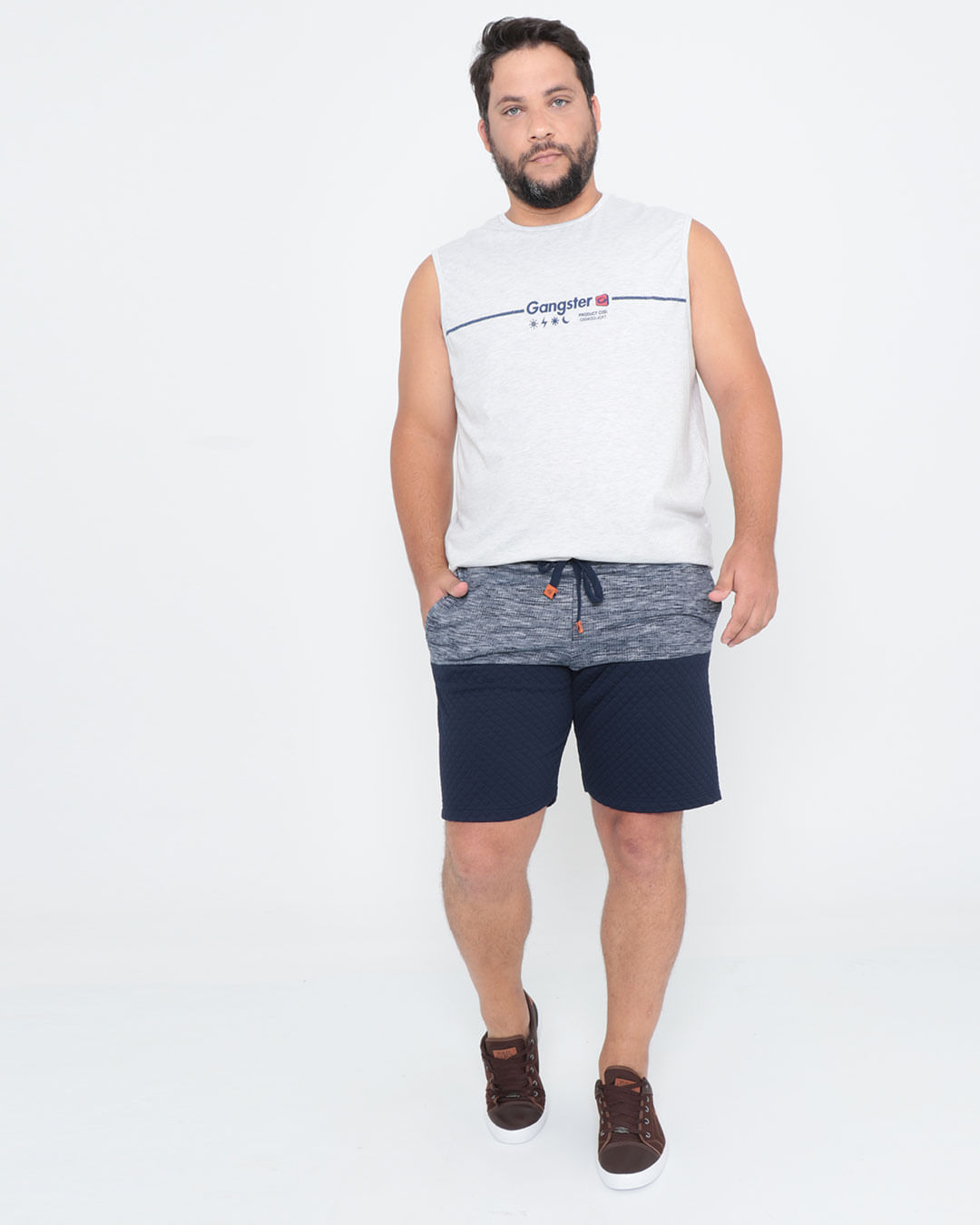 Bermuda-Plus-Size-Moletom-Recorte-Flame-Marinho