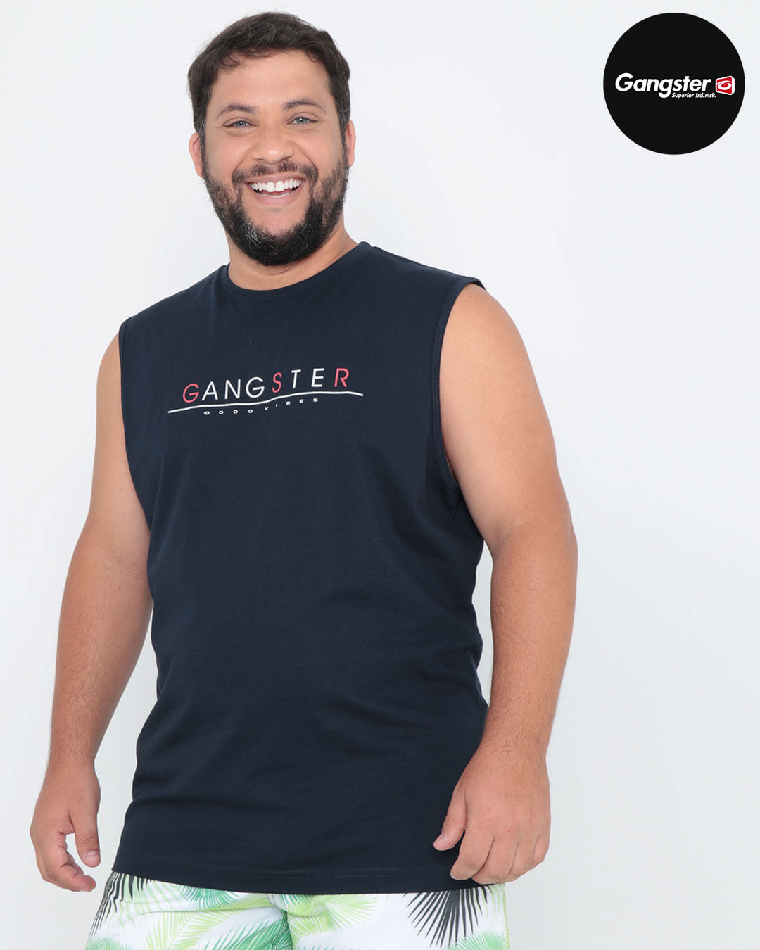 Regata-Masculina-Plus-Size-Gangster-Azul-Marinho