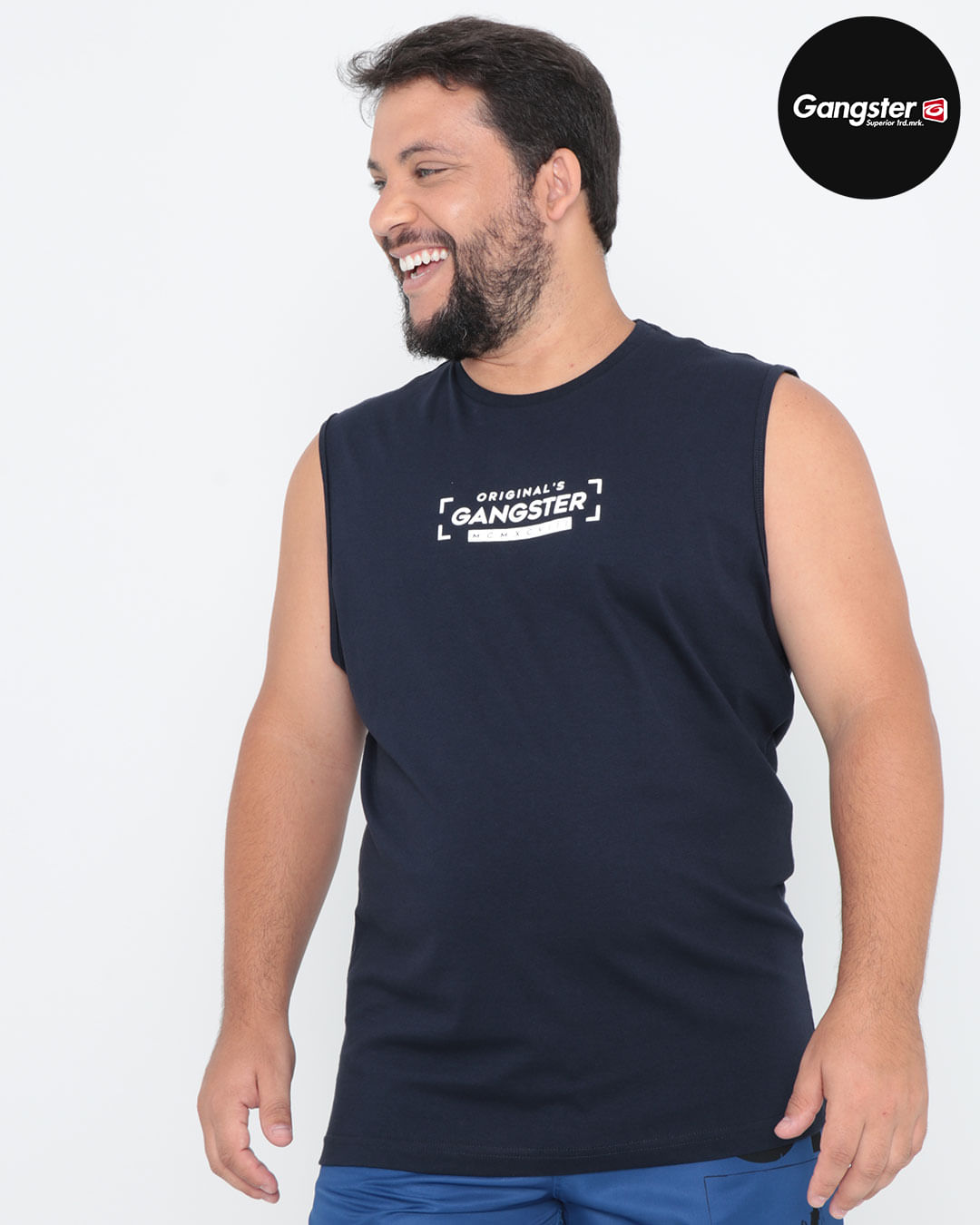 Regata-Masculina-Plus-Size-Gangster-Azul-Marinho