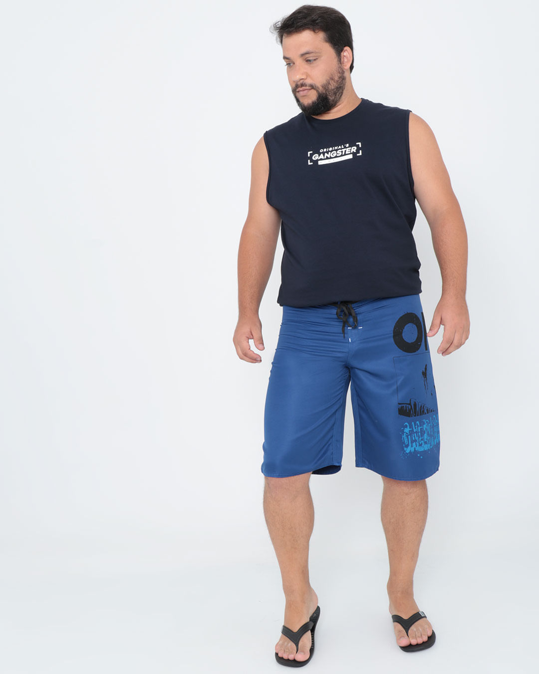 Regata-Masculina-Plus-Size-Gangster-Azul-Marinho