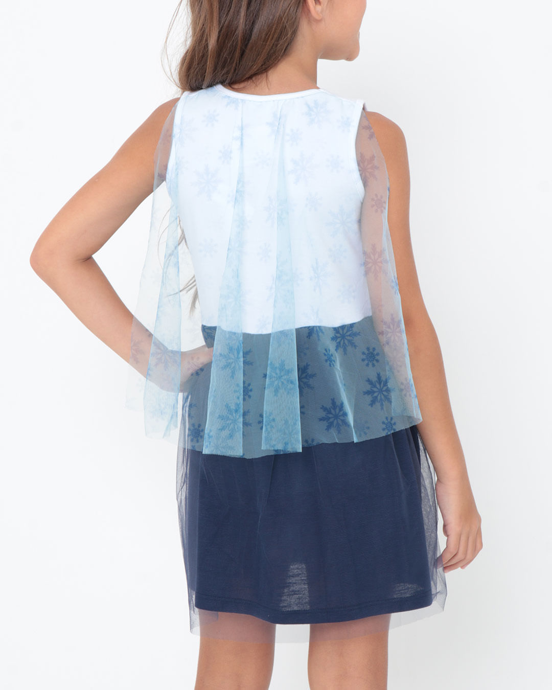 Vestido-Infantil-Tule-Frozen-Disney-Branco