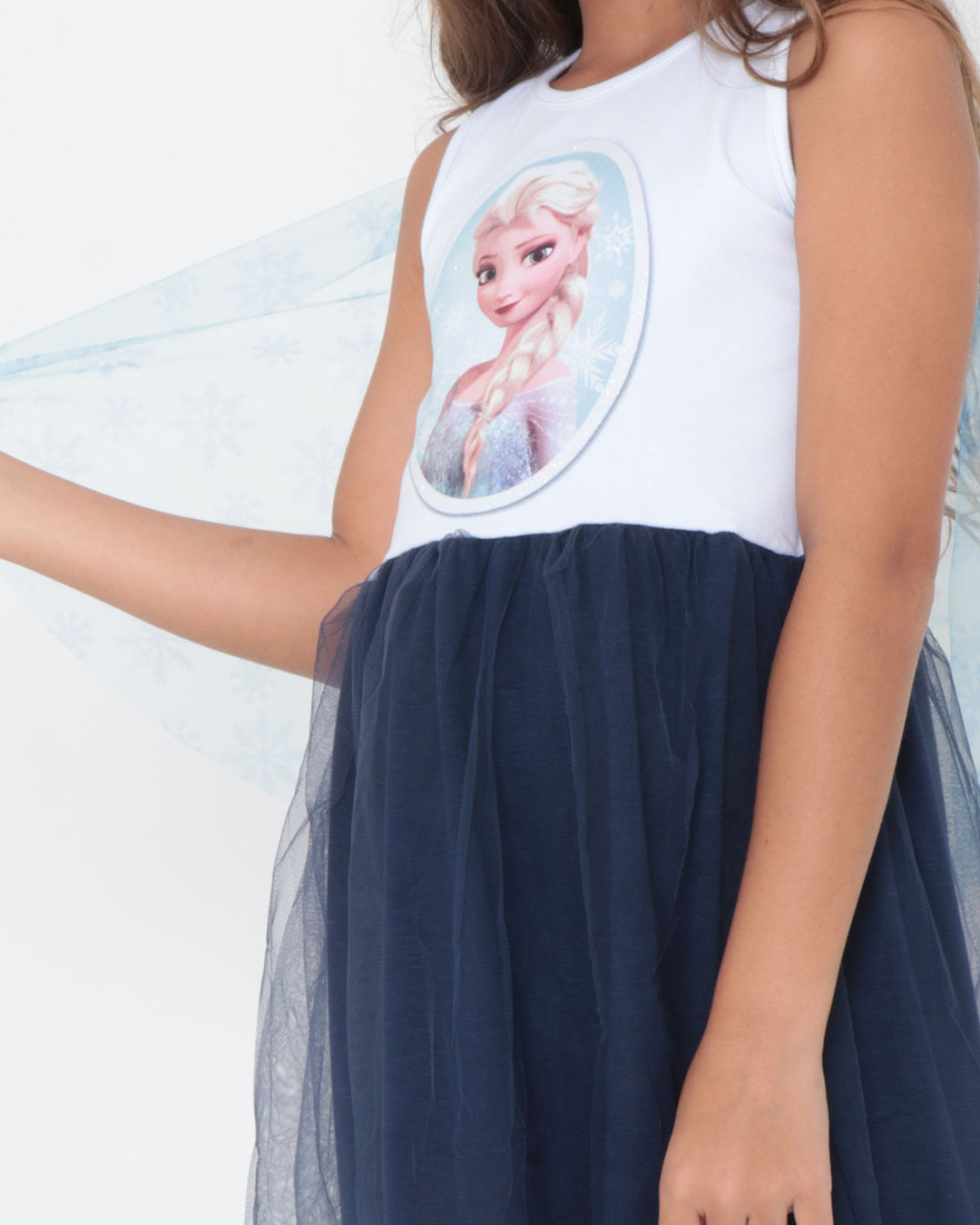 Vestido-Infantil-Tule-Frozen-Disney-Branco