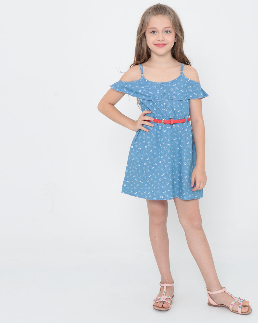 Vestido-Infantil-Com-Cinto-Alcinha-Azul