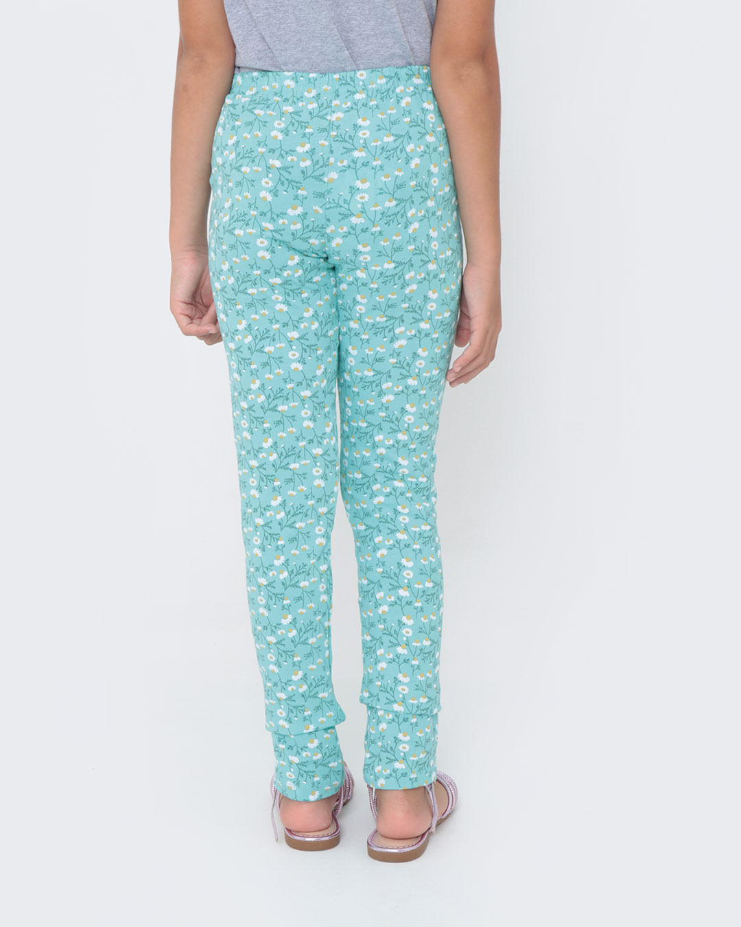 Calca-Legging-Infantil-Floral-Verde