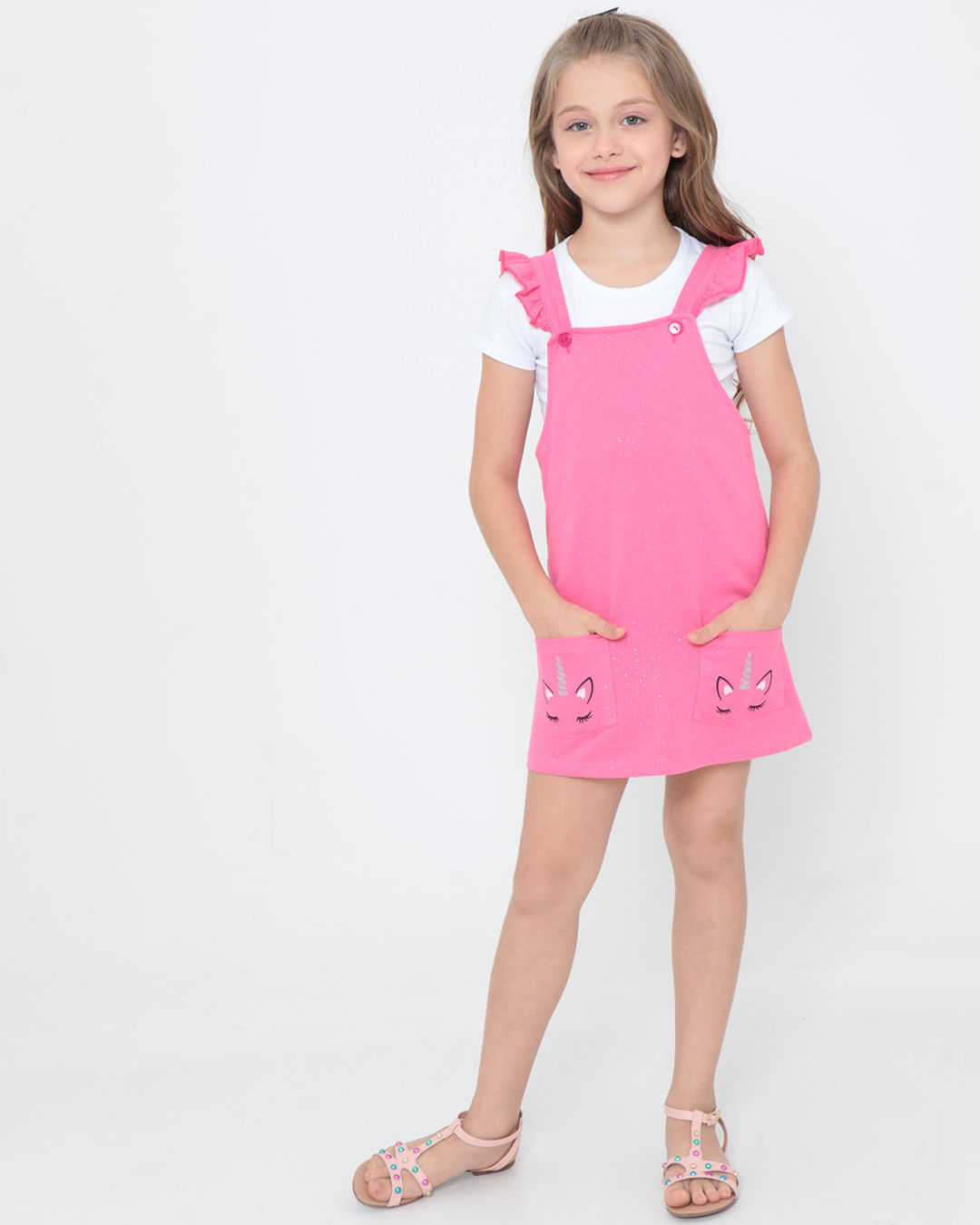 Salopete-Infantil-Com-Blusa-Unicornio-Rosa