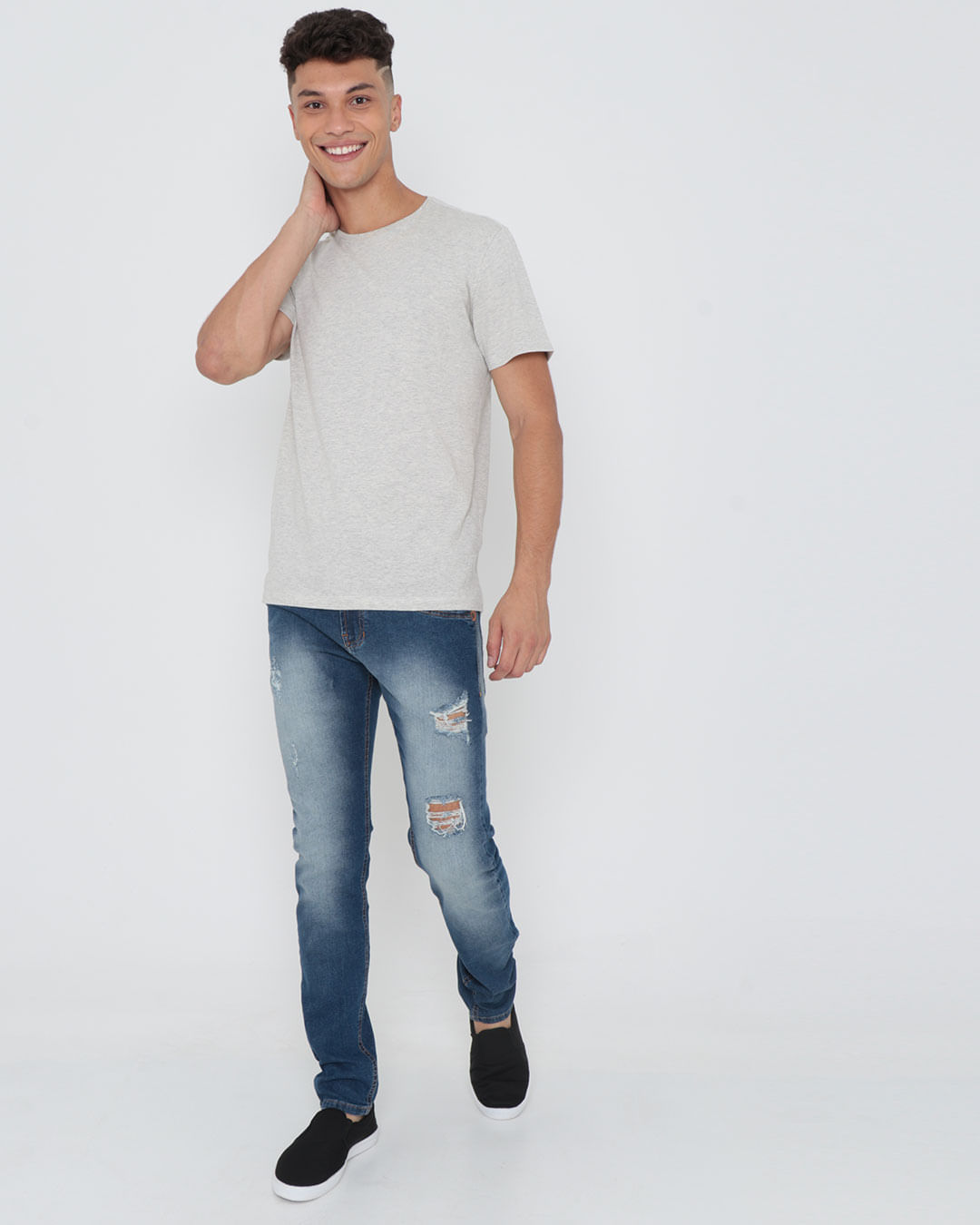 Calca-Jeans-Masculina-Skinny-Destroyed-Azul